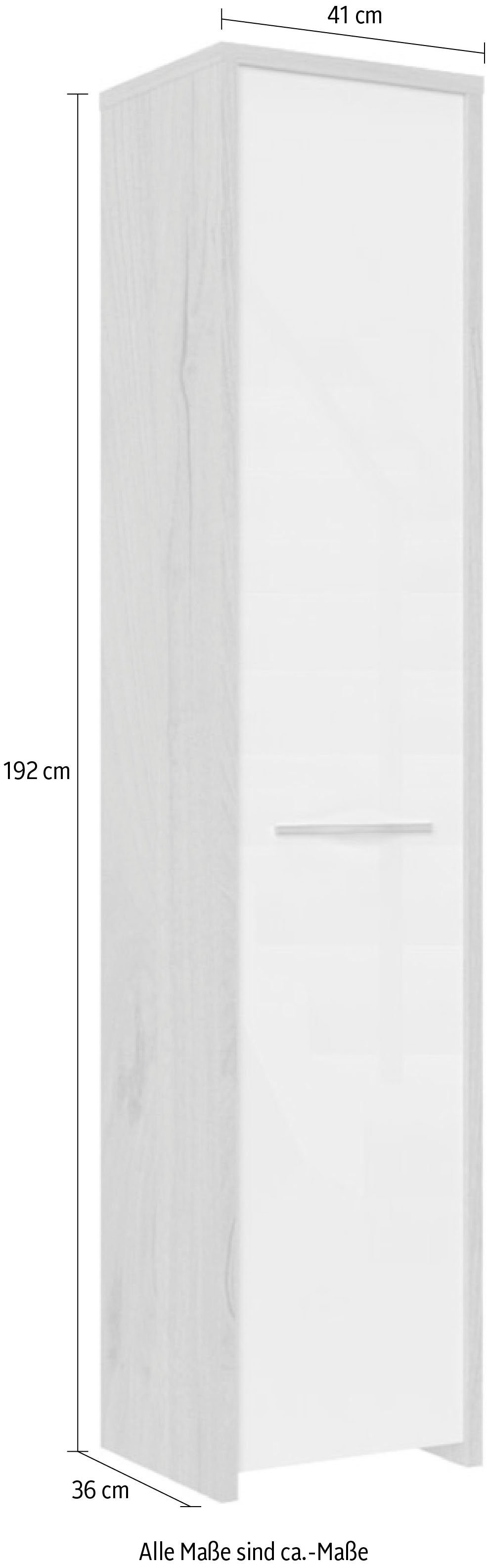 OTTO home Garderobenschrank Gala hochwertig UV lackiert, Soft-Close-Funktion, Höhe 192cm