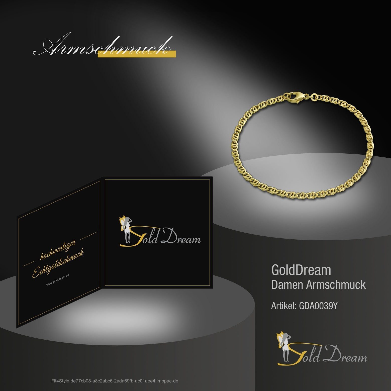 8 - Herren Goldarmband Karat, Damen 19cm 333 (Tigerauge) Herren Damen, GoldDream GoldDream (Armband), ca. Gelbgold Armband Fa 19cm, Armband