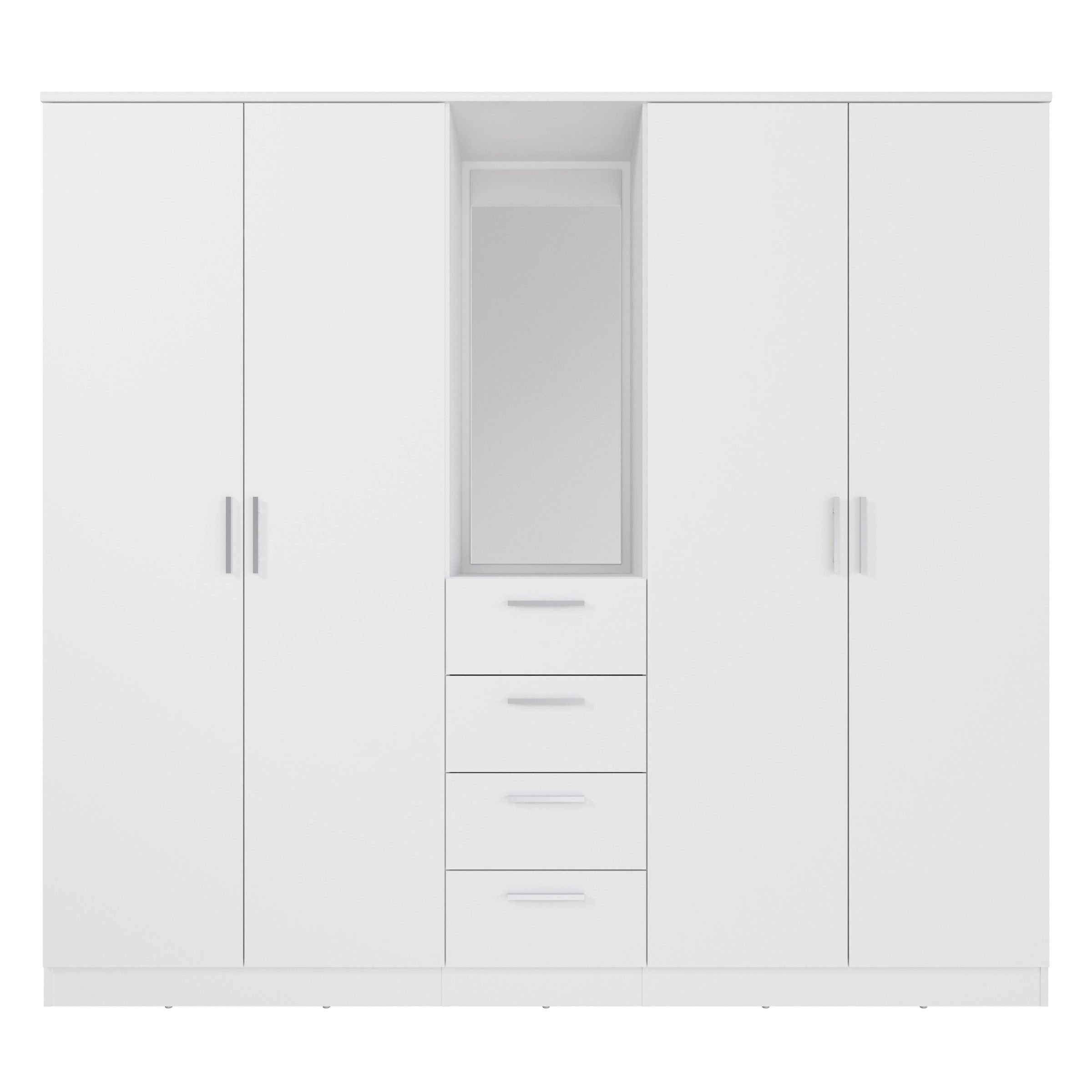 PREISBRECHER Drehtürenschrank PANAMA in Weiss - 199x181x52,7cm (BxHxT)