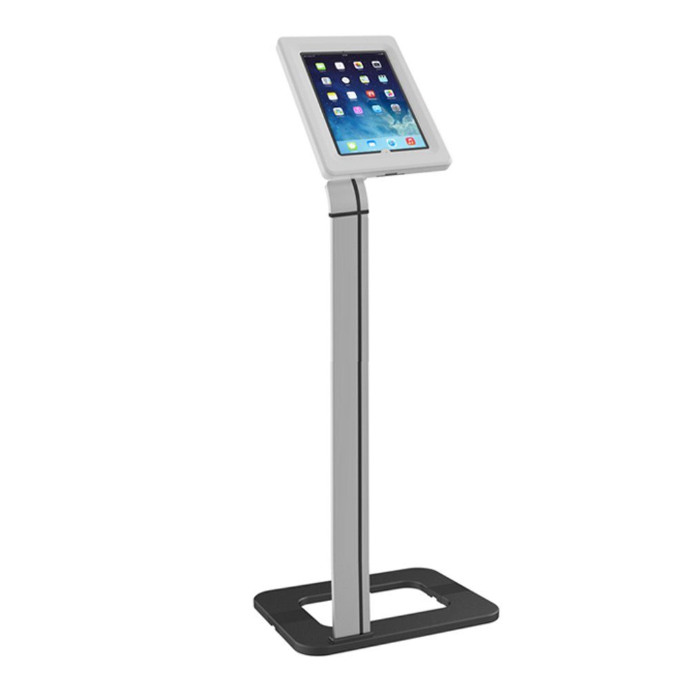 Maclean Tablet-Ständer MC-645 Bodenständer 9,7–10,1 Zoll – Diebstahlschutz Kabelmanagement, (bis 10,10 Zoll, Tablet Halterung mit Schloss, drehbar, stabiler iPad Kiosk)