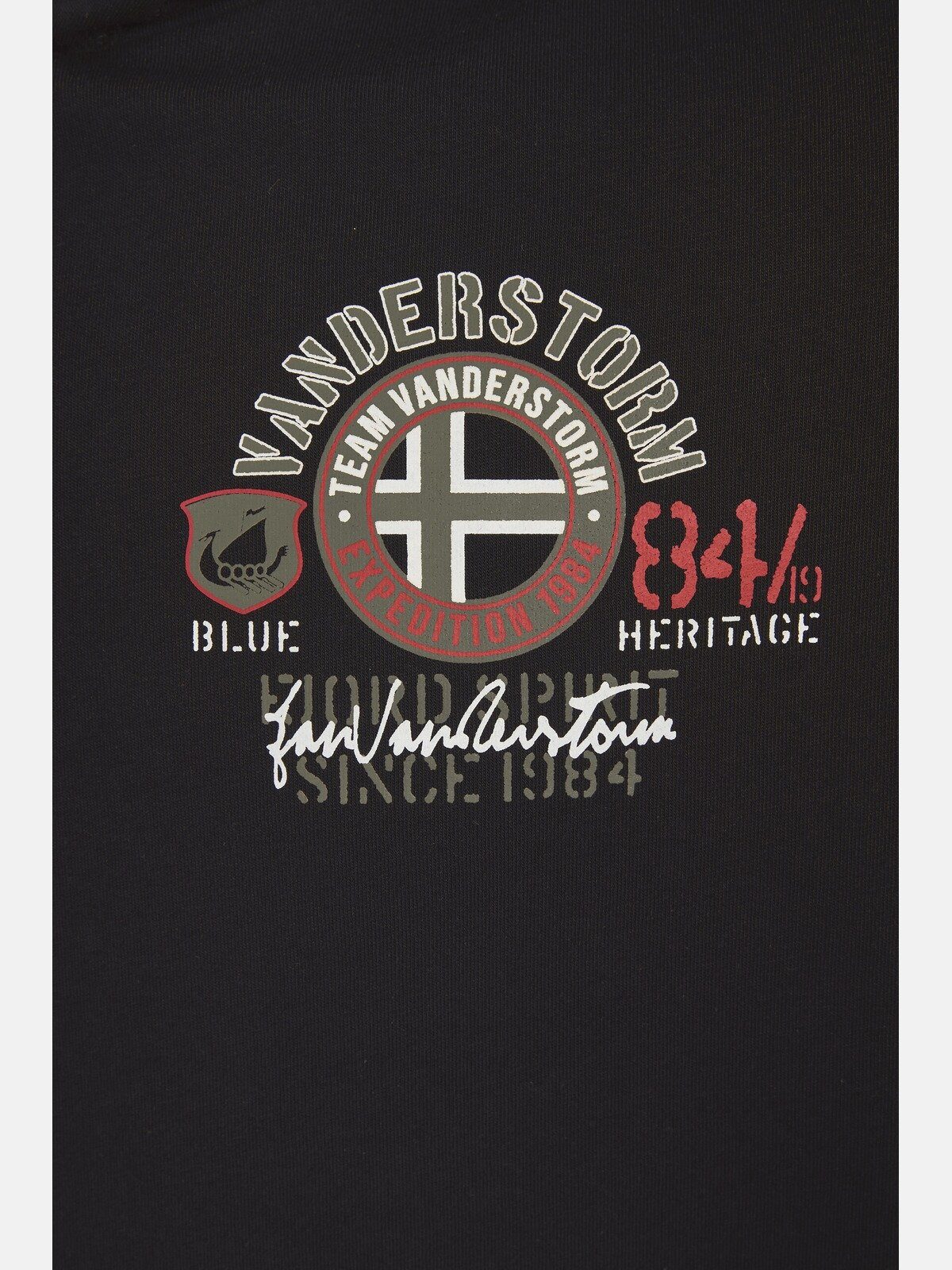 komfortablen FREYVID Jan T-Shirt Vanderstorm mit schwarz Saumschlitzen