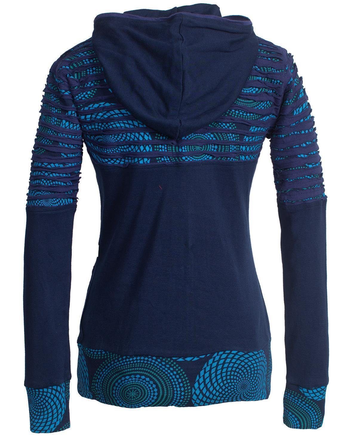 Vishes Kapuzensweatjacke Hoodie Kapuzenjacke mit Cutwork günstig online kaufen