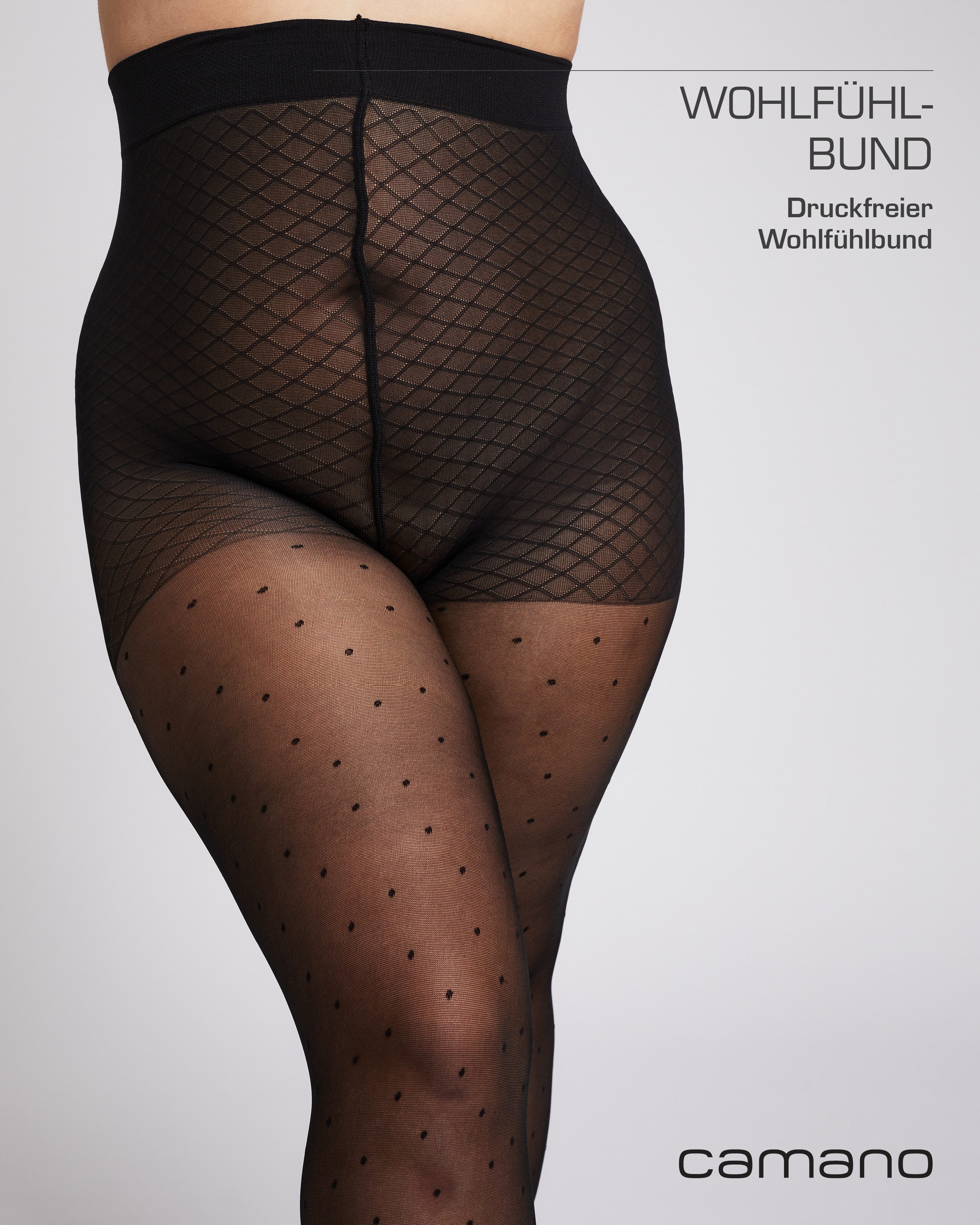 Camano Feinstrumpfhose fine curvy 40 DEN Curvy-Tights, Tupfen-Allover – Bild 4 von 5