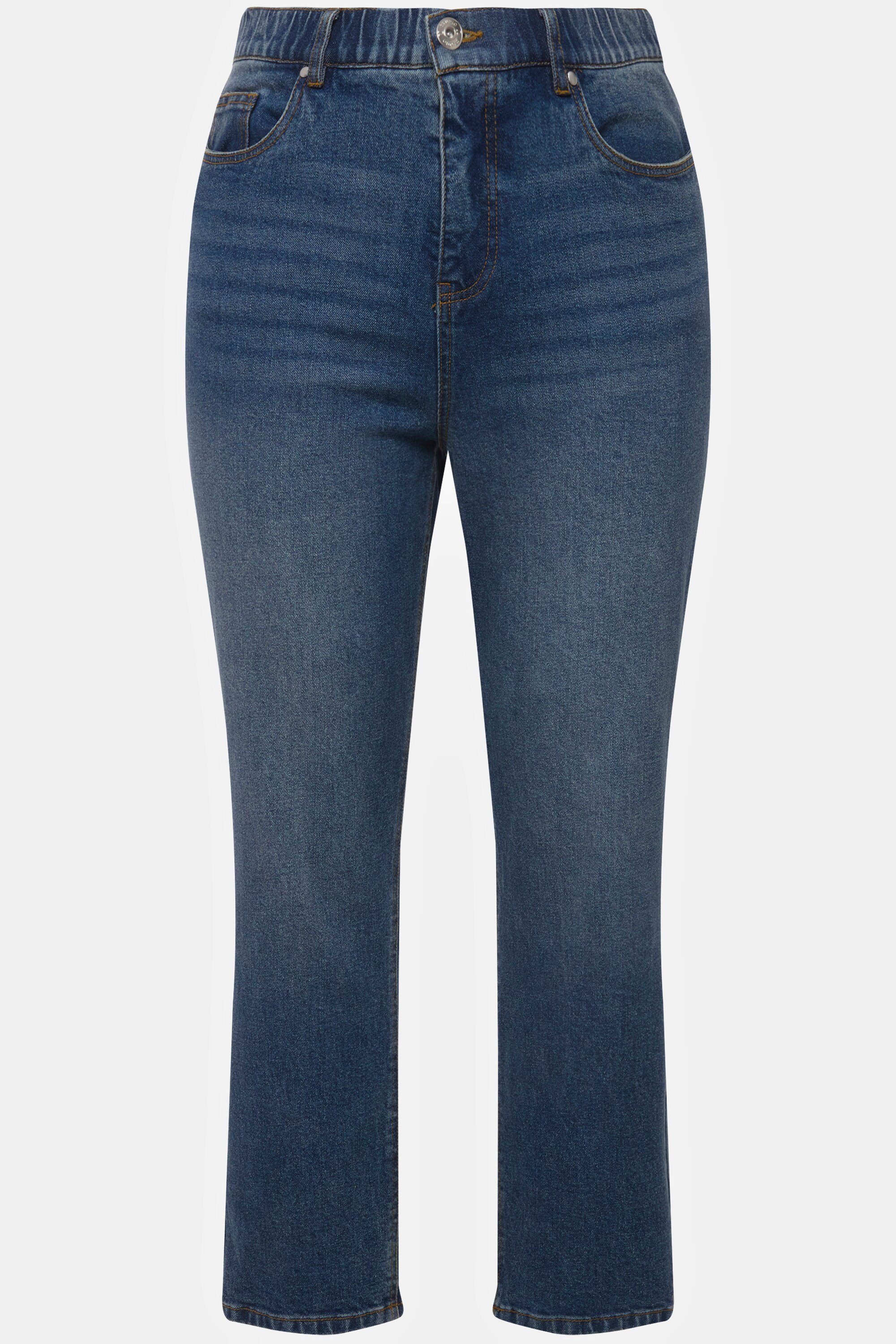 Studio Untold Funktionshose Mom-Jeans wide blue 5-Pocket Elastikbund denim Legs