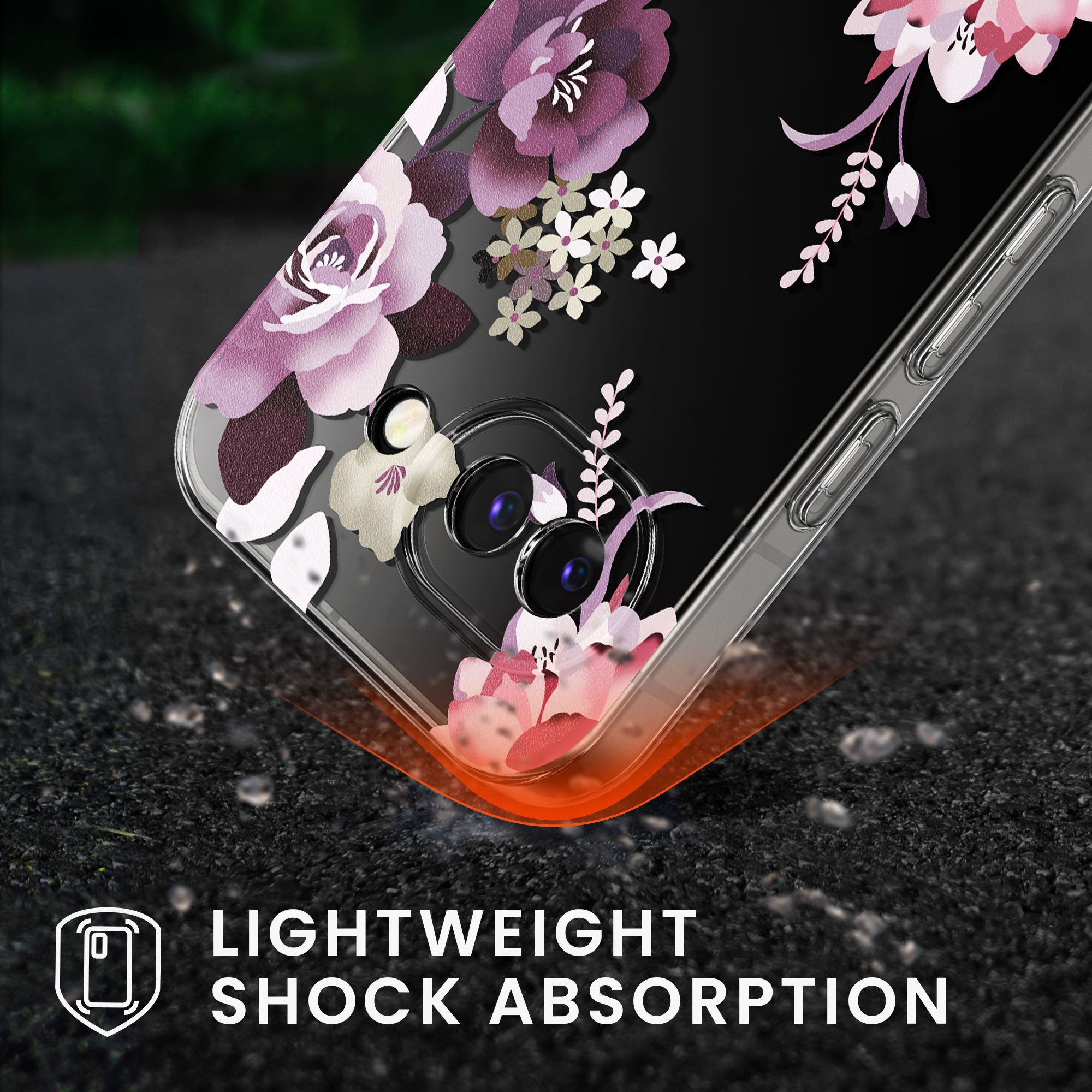 kwmobile Smartphone-Hülle Hülle für Google Pixel 10a Handyhülle - Silikon, Case mit Schutzfolie Blumenblüten und Rosen Design – Bild 4 von 5