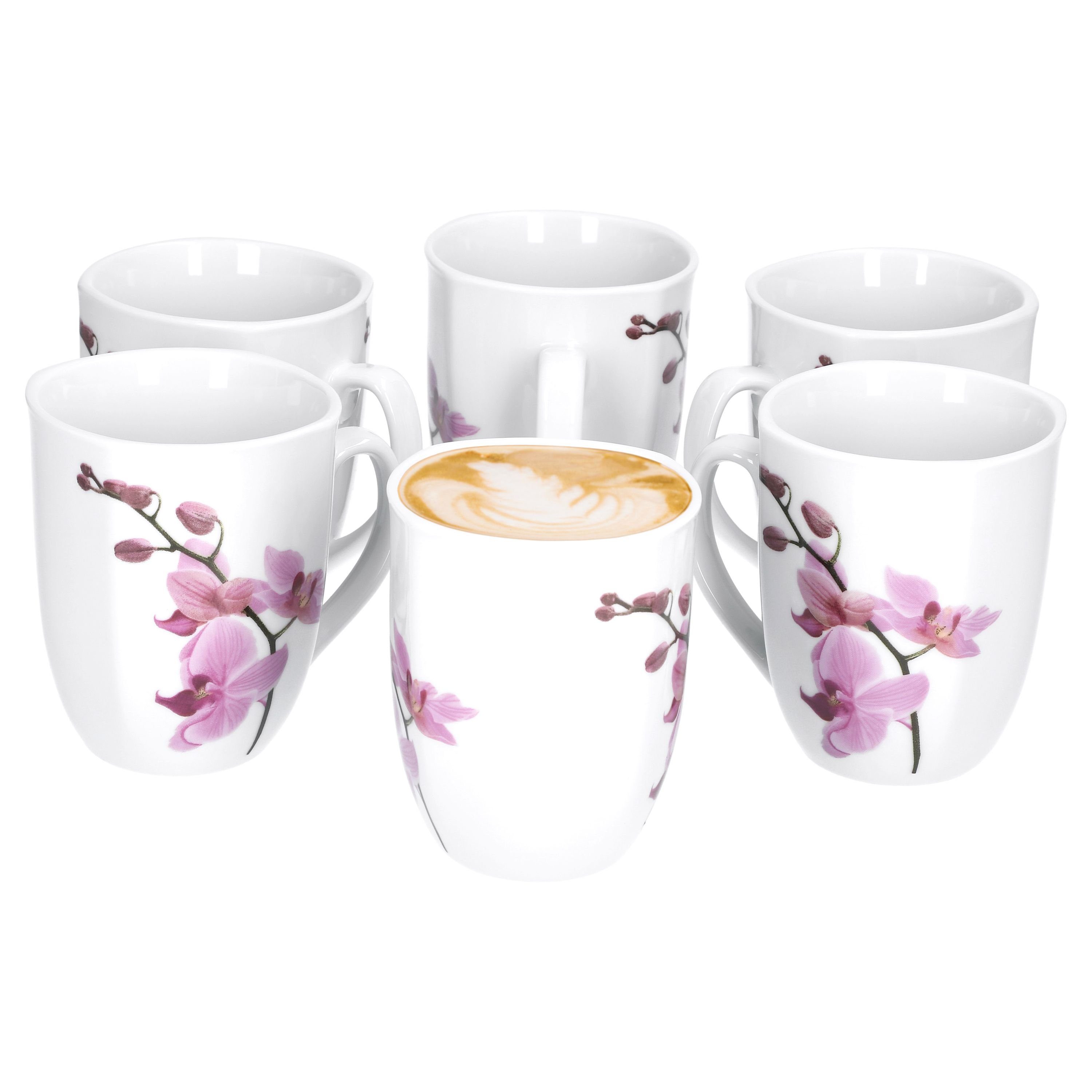 van Well Becher Orchidee 33cl Kaffeebecher Set Kyoto 6er