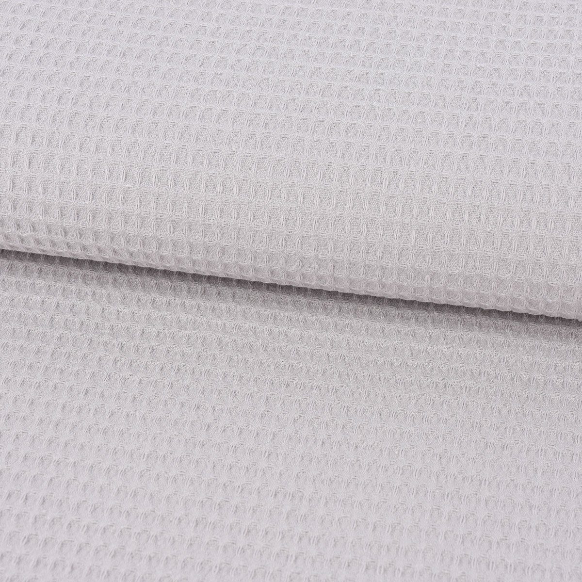 SCHÖNER LEBEN. Stoff Bekleidungsstoff Meterware Waffelpique Baumwolle uni hellgrau 145cm, allergikergeeignet,atmungsaktiv,pflegeleicht