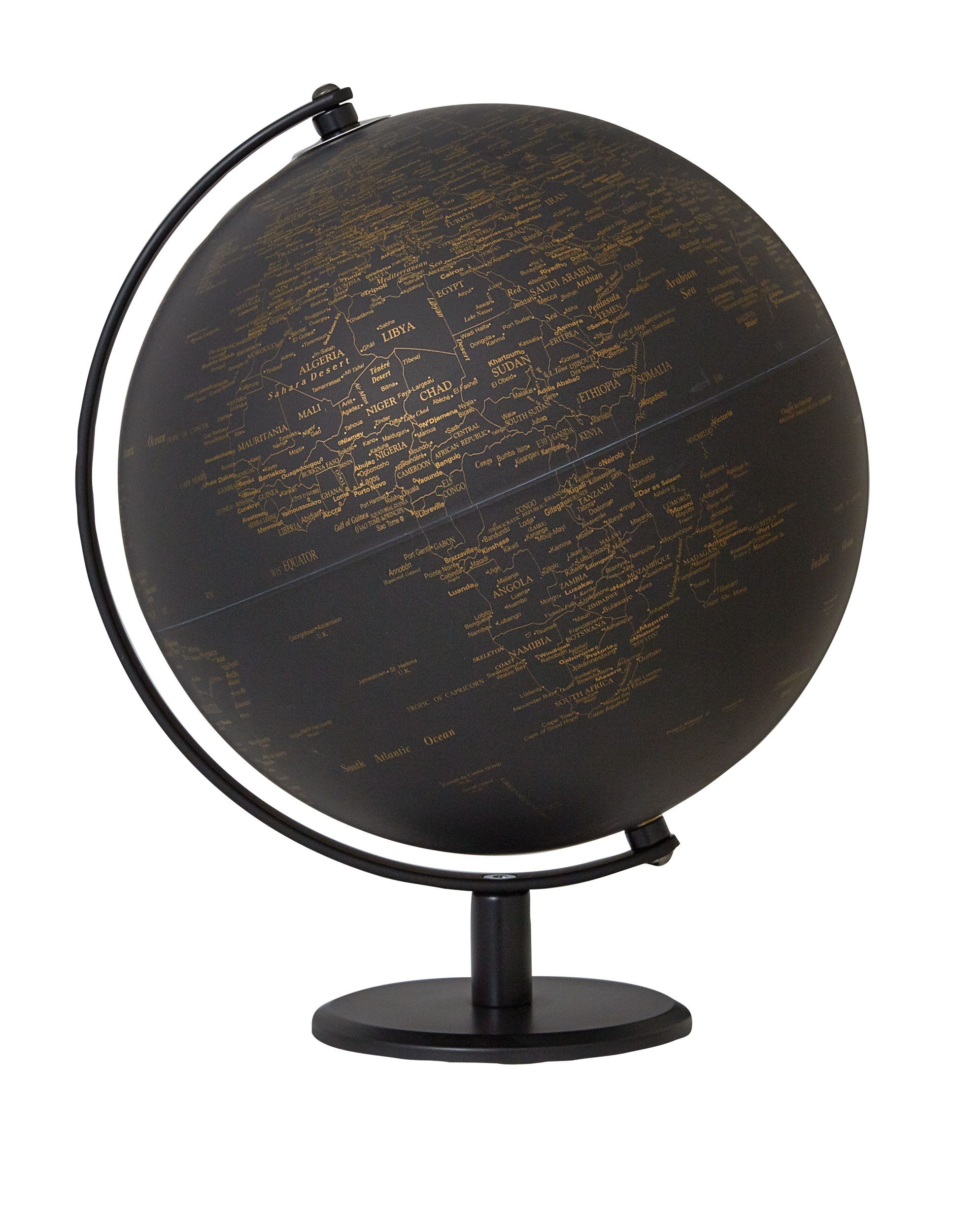 TROIKA Globus PLANET, Dekorativer Tischglobus mit Metallfuß & drehbarer Achse, (25 cm Durchmesser), 25 x 25 x 30 cm, englische Beschriftung, verschiedene Цвета(ов)