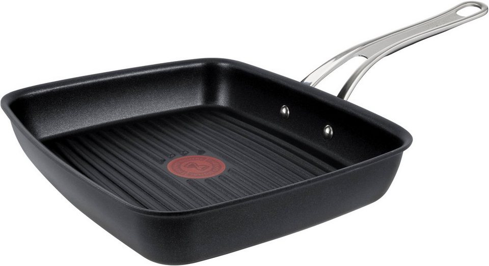 Tefal Grillpfanne Jamie Oliver by Tefal E24541 Cooks Classic, Aluminiumguss  (1-tlg), Thermo-Signal, für alle Herdarten inkl. Induktion, 23x27 cm