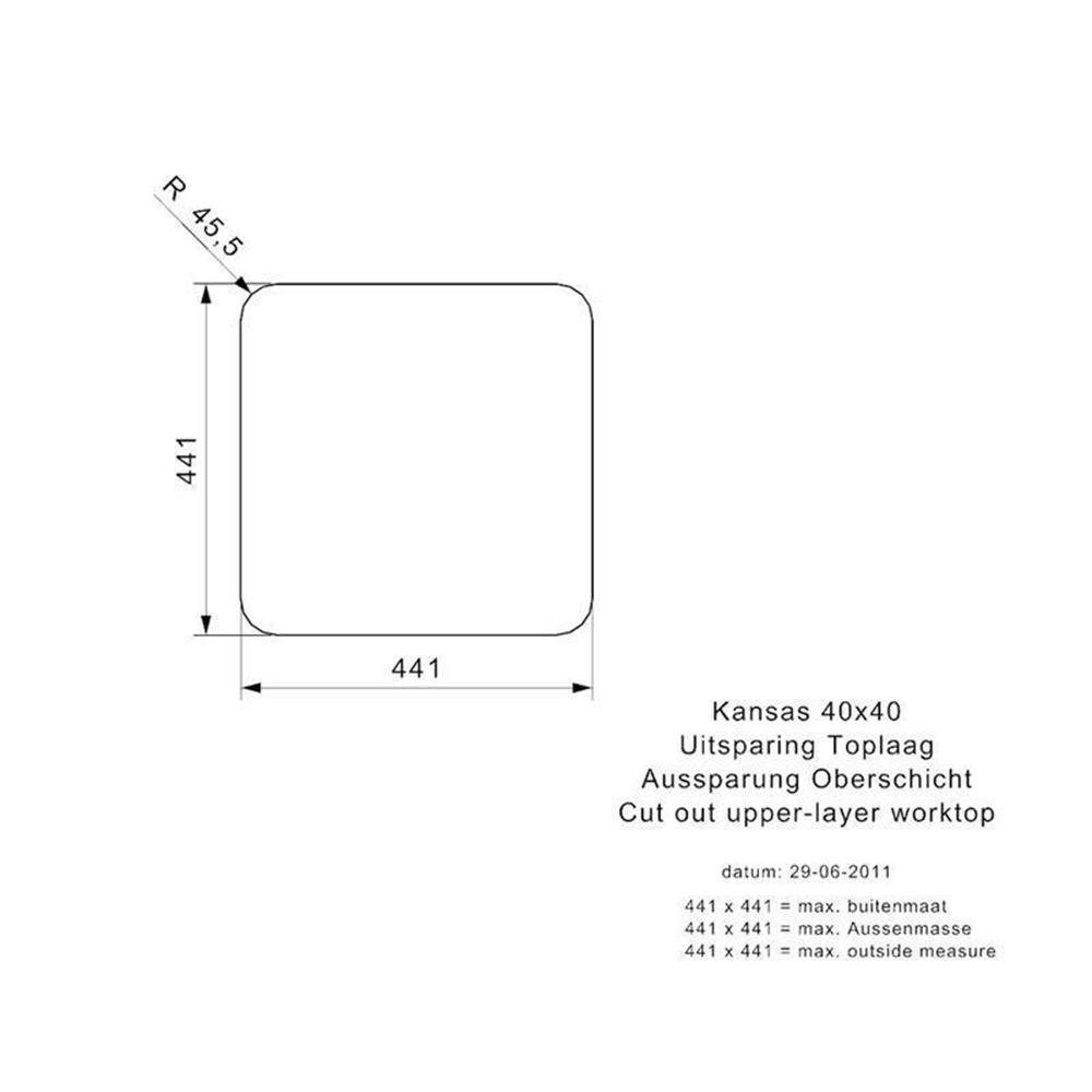 Kansas Reginox Edelstahl, REGINOX Einbaubecken cm 44/44 40x40 Edelstahlspüle