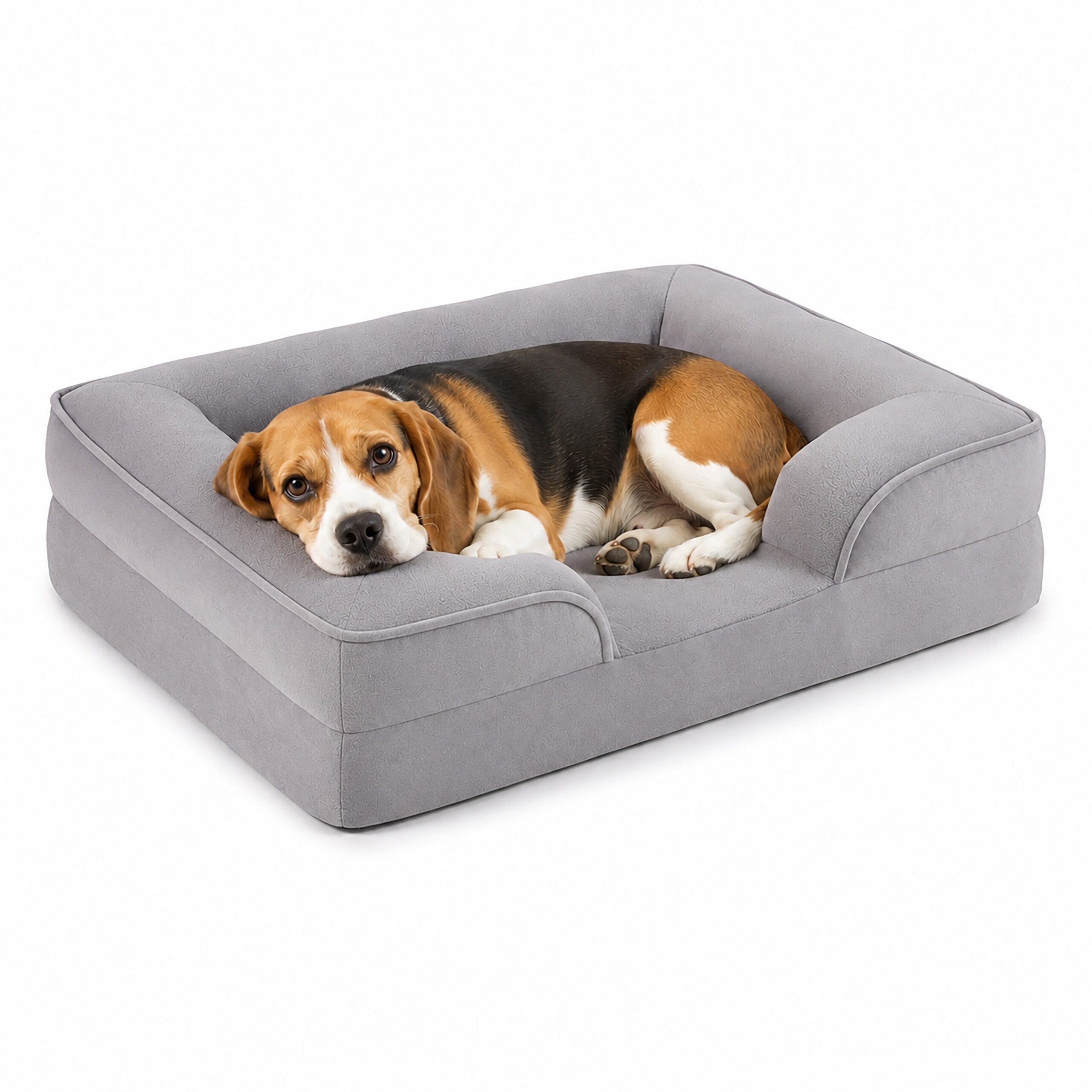 relaxdays Hundebett Orthopädisches Hundebett Memory Foam, Polyester, grau, M von RELAXDAYS