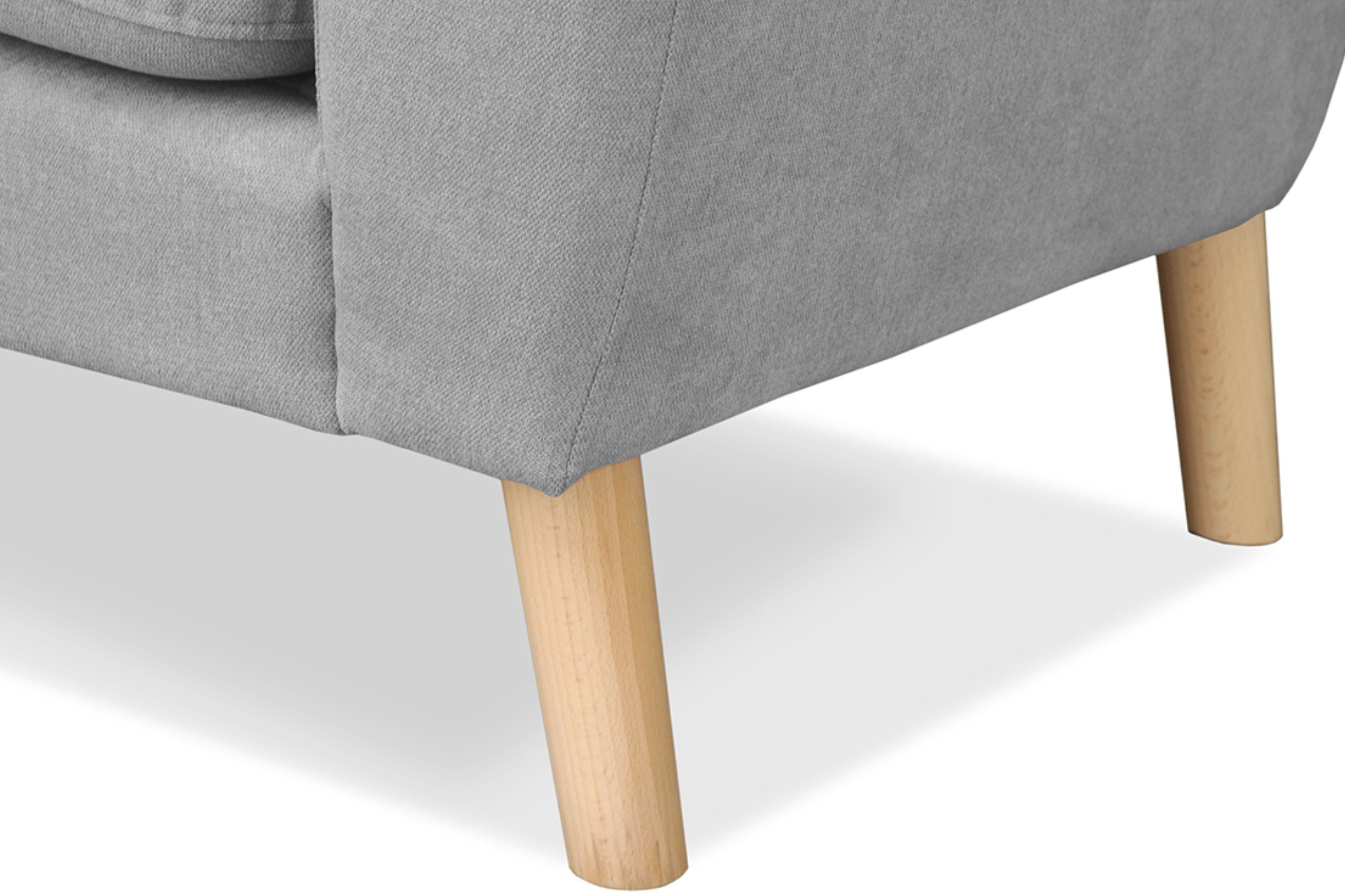 Holzbeinen NEBRIS, Skandinavischer Sessel Stil grau grau auf Buche, aus | Konsimo