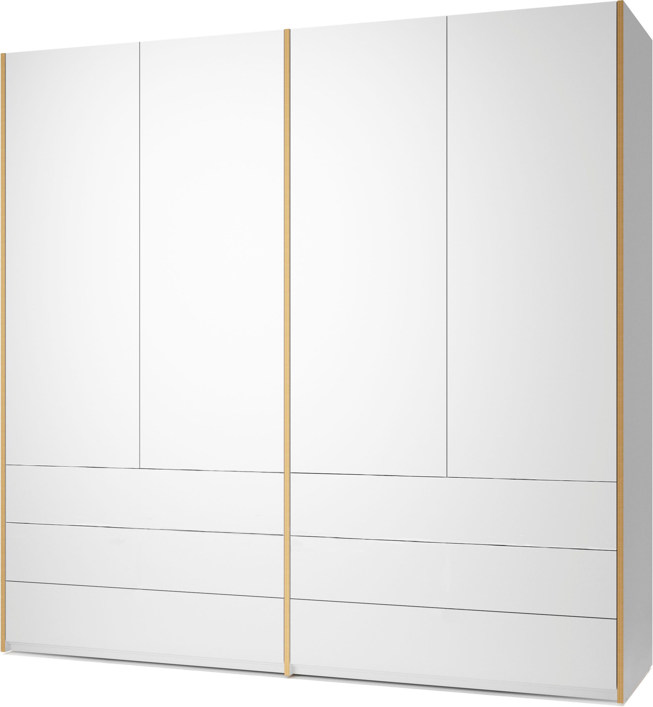 Müller SMALL LIVING Kleiderschrank Modular Plus Variante 4 inklusive 6 geräumiger Schubladen weiß/birke | weiß/birke | Kleiderschränke