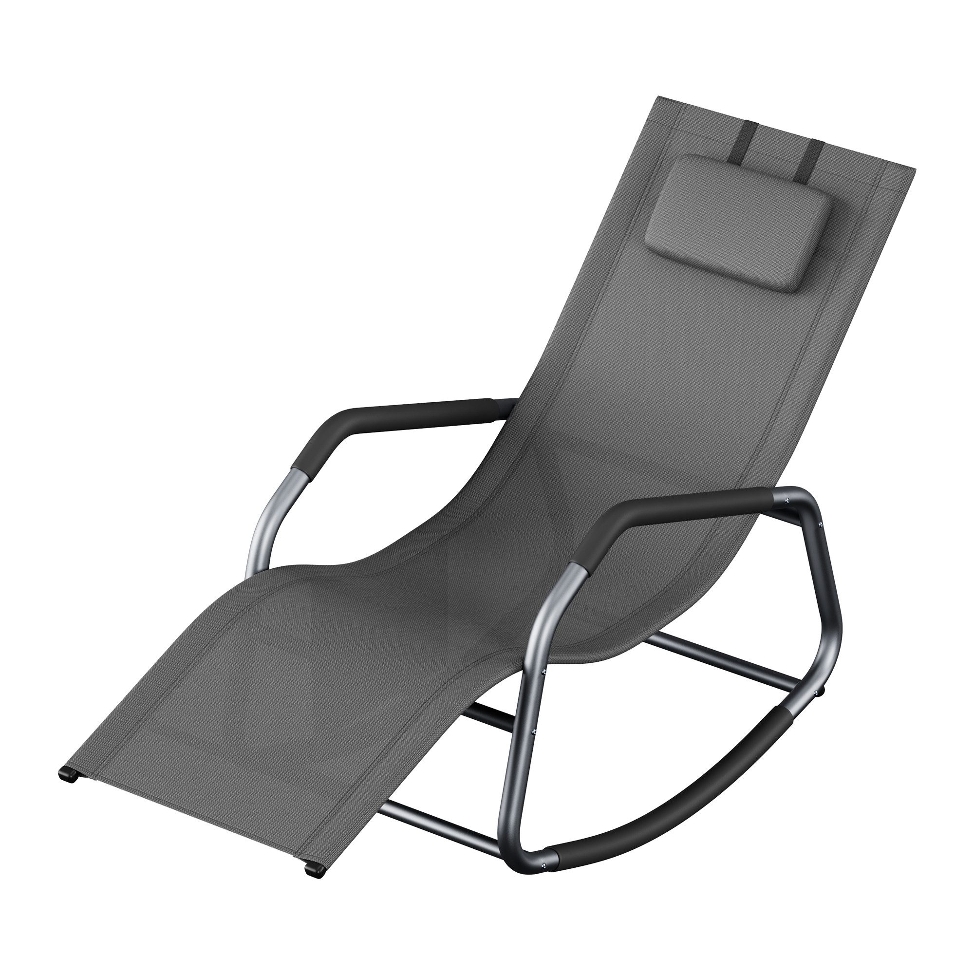 SONGMICS Gartenliege, 1 St., Schaukelstuhl Umkippschutz Seitentasche