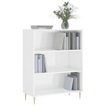 furnicato Bücherregal Hochglanz-Weiß 69,5x32,5x90 cm Holzwerkstoff