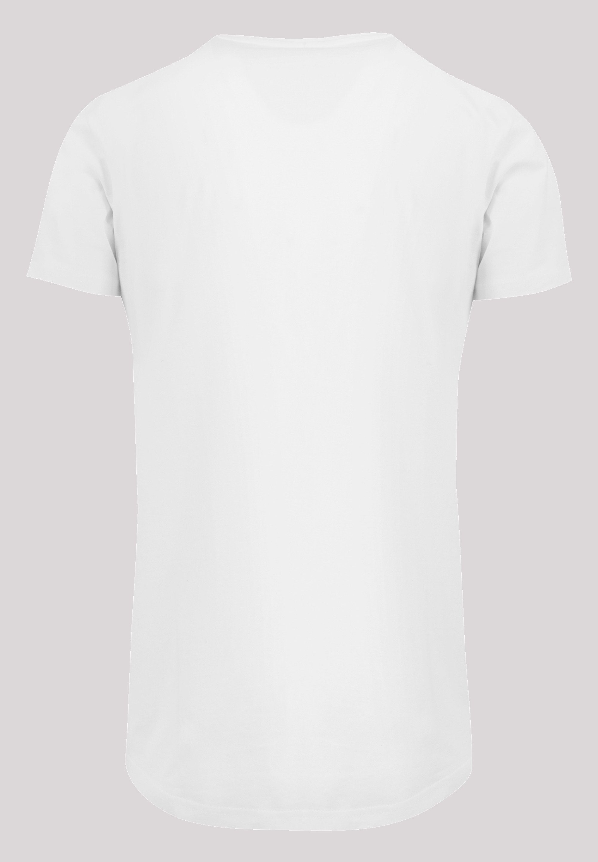 Marvin Shaped Long white Kurzarmshirt (1-tlg) Tee Martian with The Herren Face F4NT4STIC