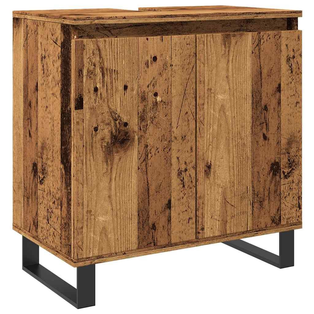 vidaXL Badezimmer-Set Badschrank Altholz-Optik 58x33x60 cm Holzwerkstoff, ( günstig online kaufen