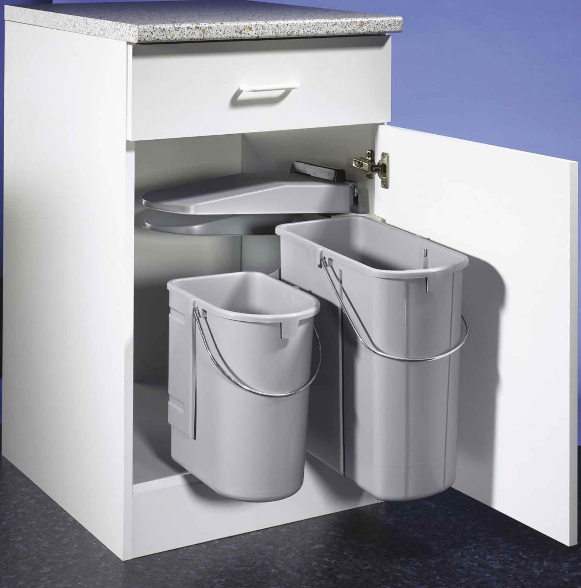 WESCO Einbaumülleimer WESCO® Klassikline Double-Junior, alugrau