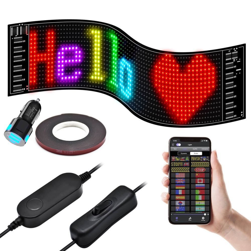Hinweisschild Led Anzeige Programmierbar, LED Schild mit Bluetooth-App-Steuerung