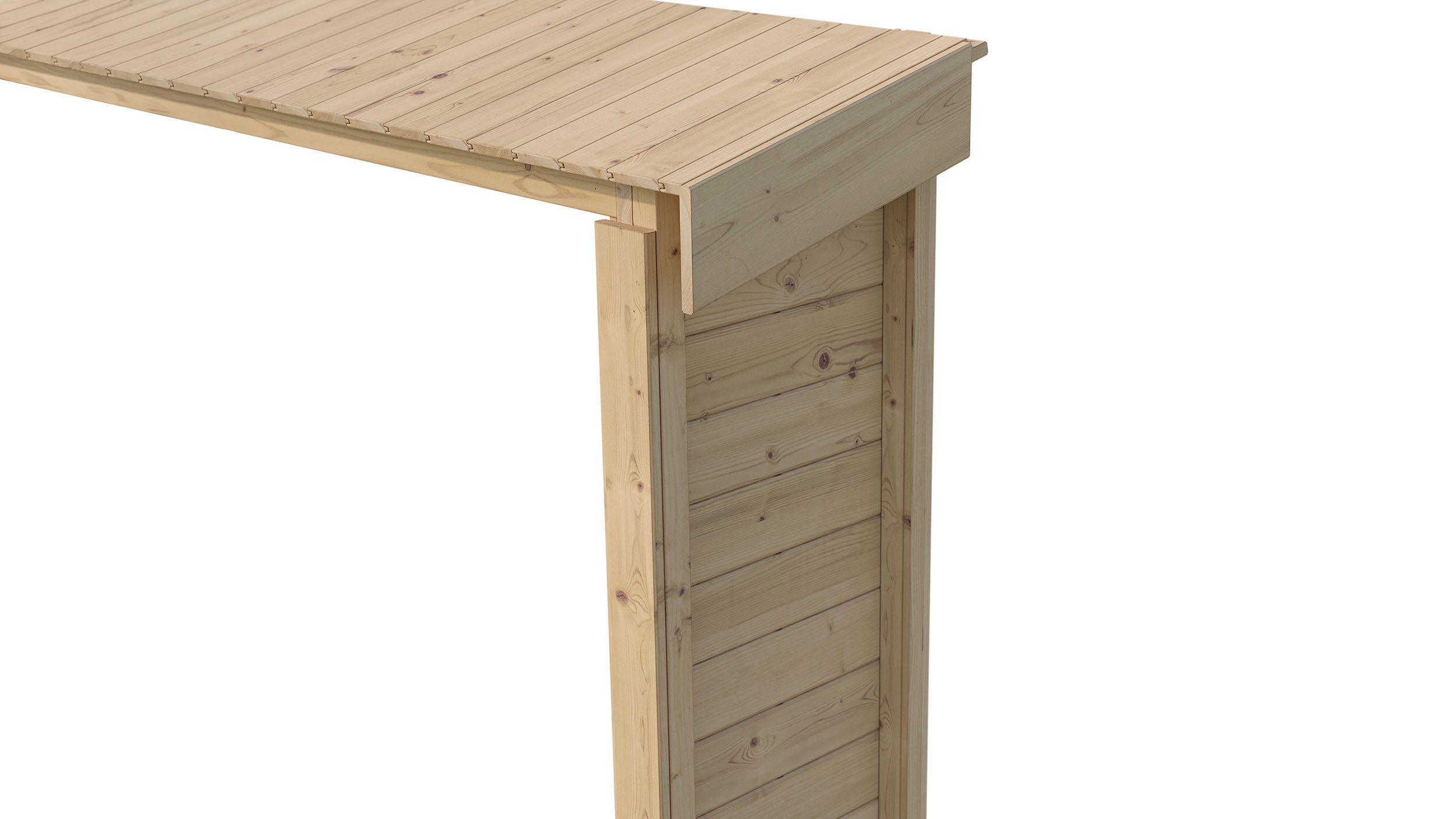 weka Gartenhaus-Anbaudach optionale Erweiterung für Gartenhaus Killarney, BxT: 314x56 cm