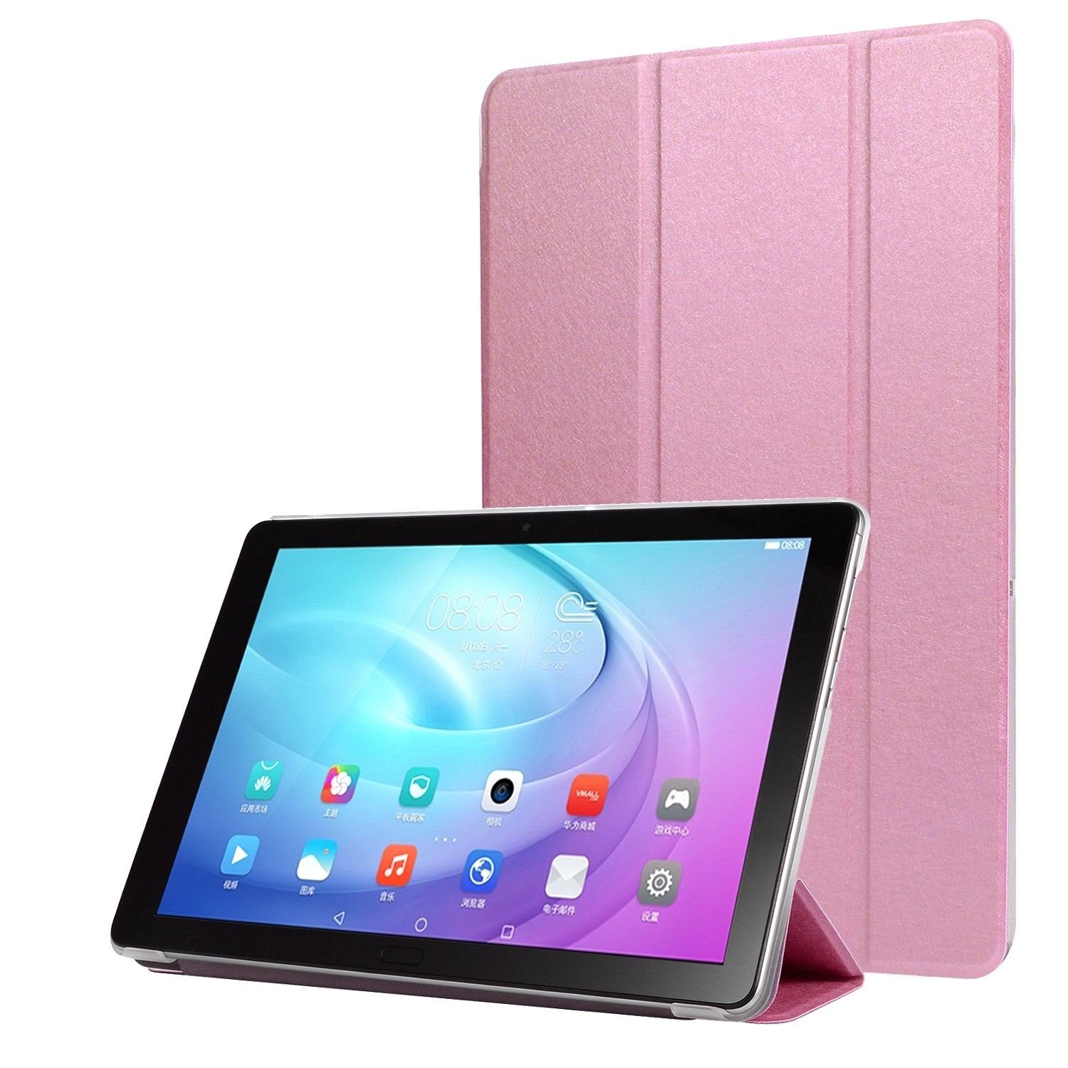 König Design Tablet-Hülle Samsung Galaxy Tab A7, Schutzhülle für Samsung Galaxy Tab A7 Tablethülle Schutztasche Cover Standfunktion Rosa