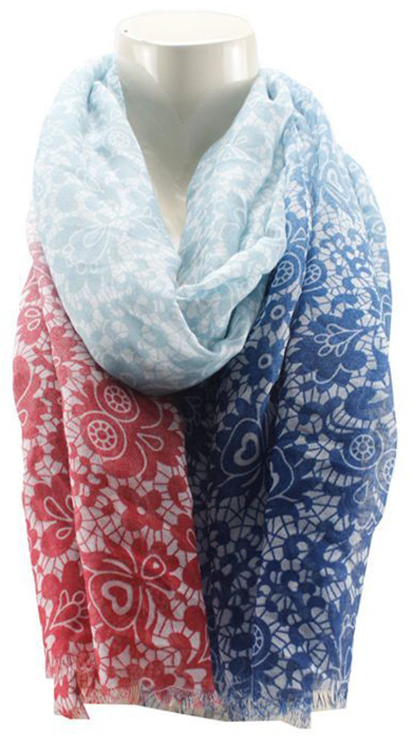 chic4home Schal Dreamy Flair, (1-St. 1-teilig), sommerlicher Damen Schal Farbverlauf floraler Druck