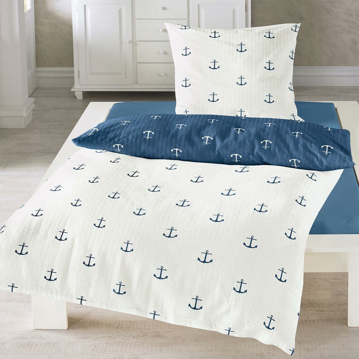 TRAUMSCHLAF Bettwäsche Anker, Seersucker, 3 teilig, günstig online kaufen