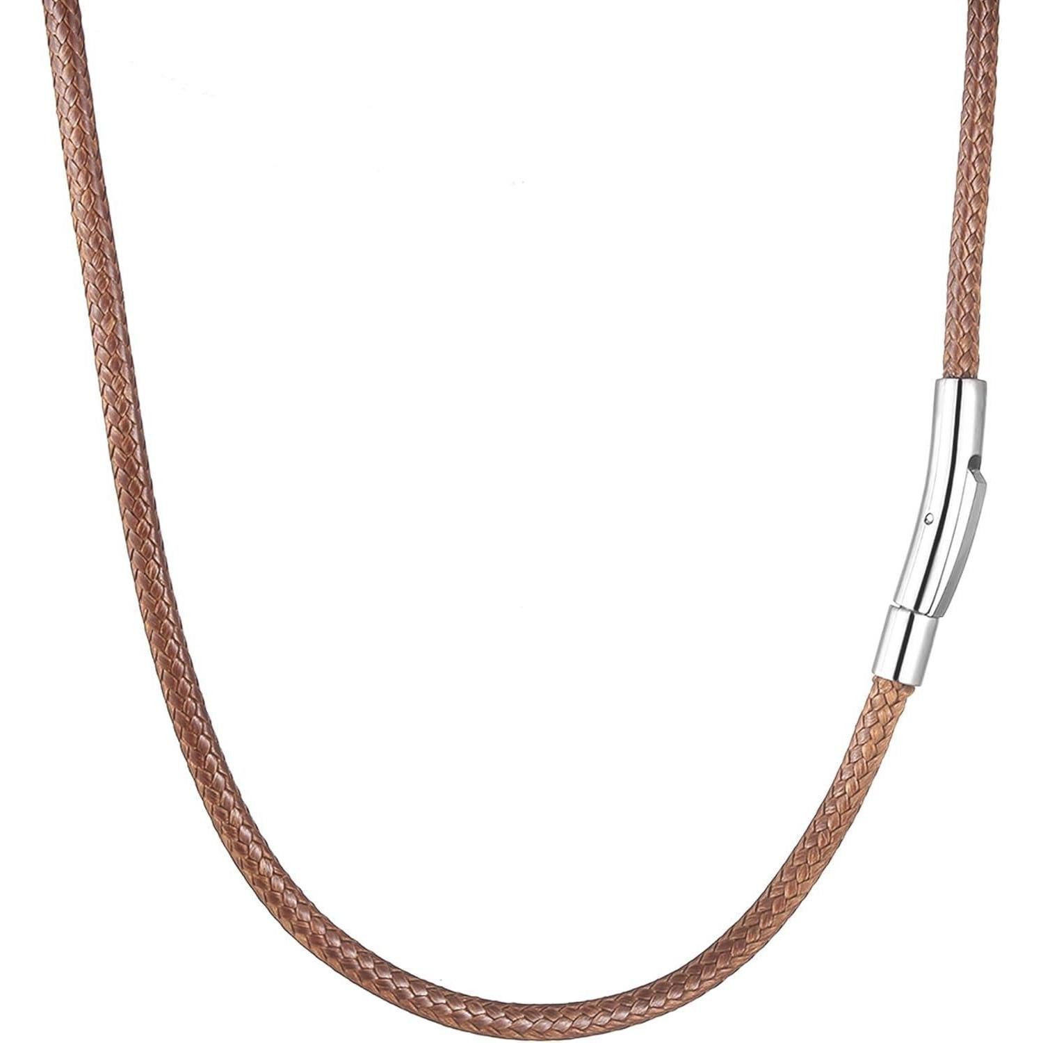 Lederband Lederkette Herren Schwarz 2/3mm Verschluss Lederband Kette Damen