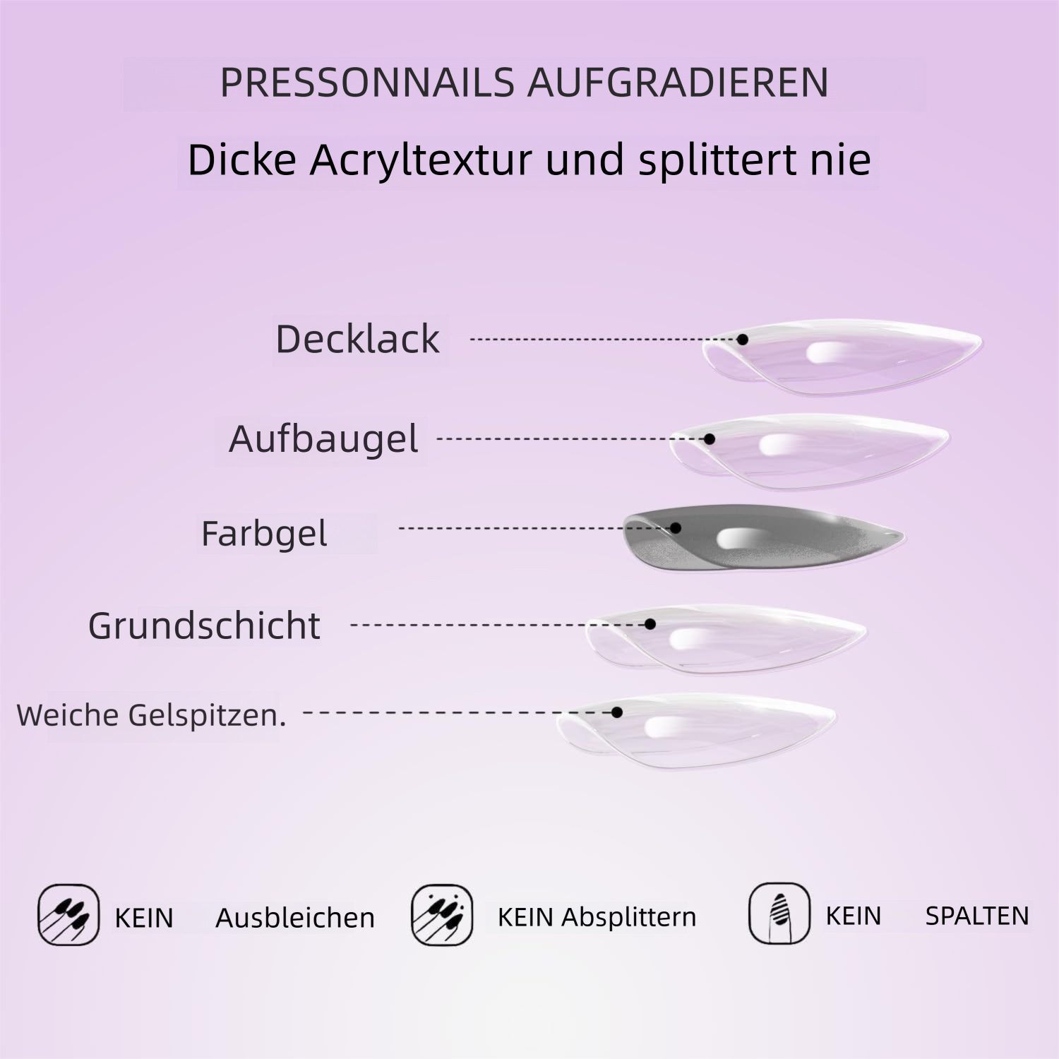 WowWoke Kunstfingernägel 30 Gradient Pink Nägel zum Aufkleben Kurz Mandel Press on Nails Oval, Set 1-tlg., wiederverwendbar für elegante Nägel, Kann selbst aufg – Bild 5 von 5