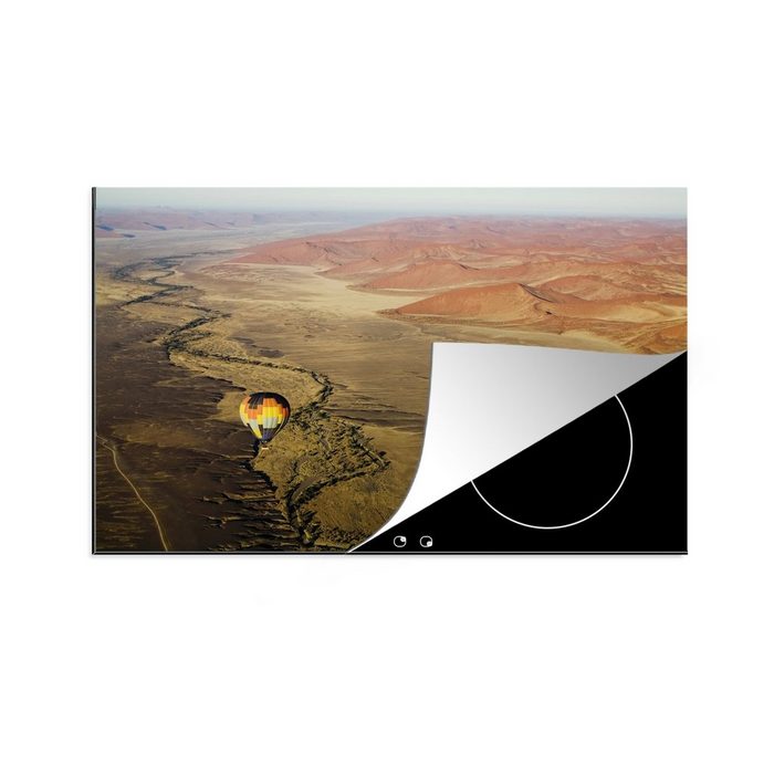 MuchoWow Herdblende-/Abdeckplatte Heißluftballon über der Namib-Wüste Namibia in Afrika Vinyl (1 tlg) Ceranfeldabdeckung für die küche Induktionsmatte