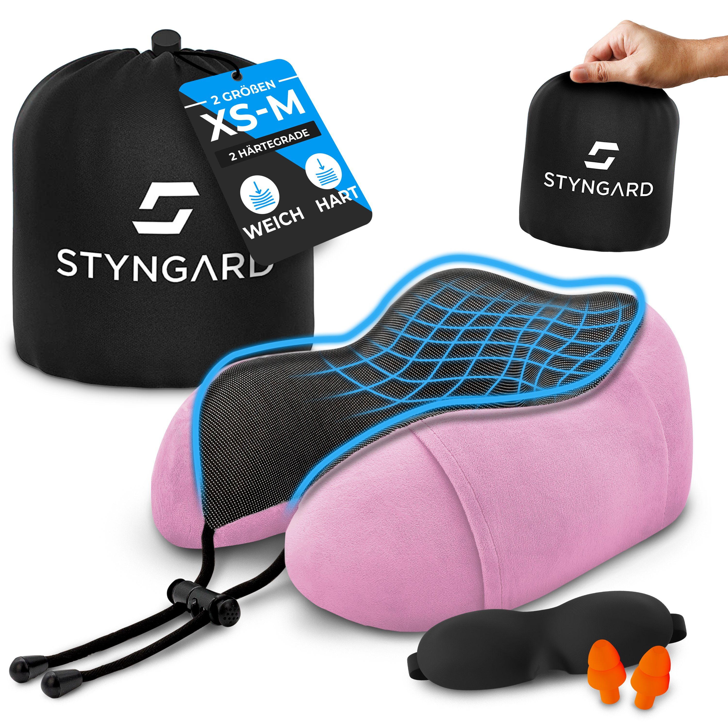 Styngard Nackenkissen Reisekissen, aus Memory-Foam inkl. Schlafmaske und Oh günstig online kaufen