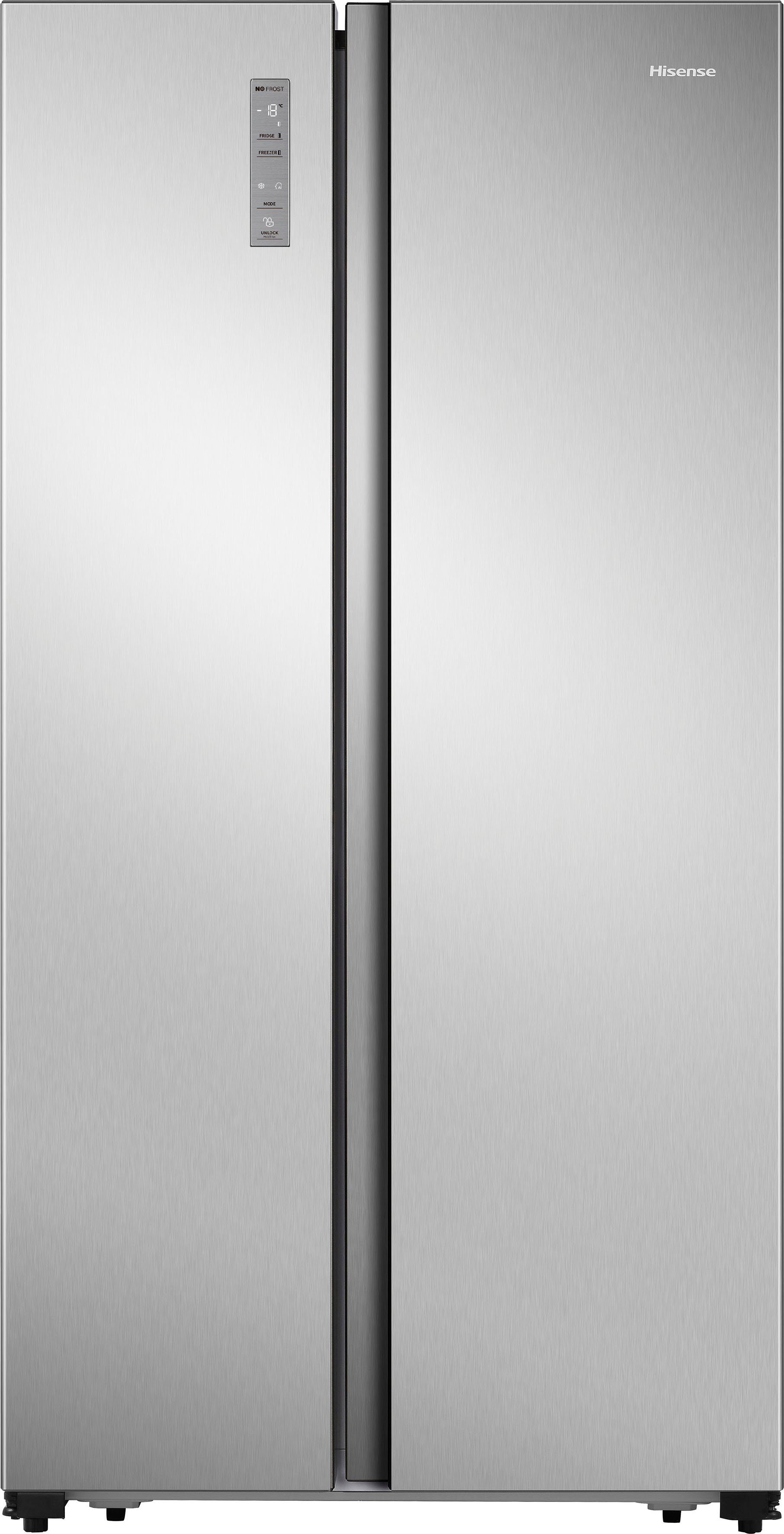 RS677N4ACC, Side-by-Side breit Hisense hoch, grau cm 91 178,6 cm