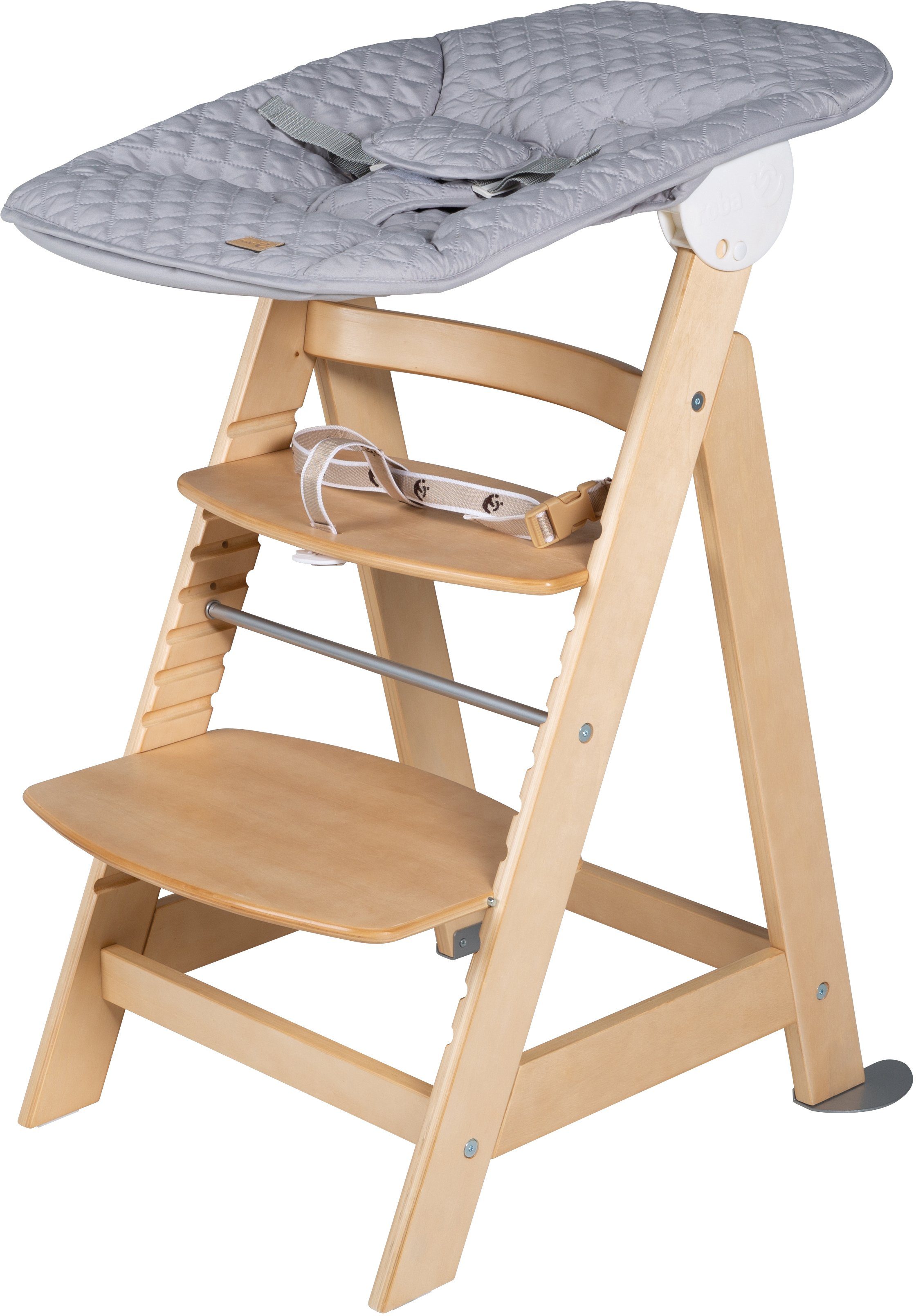 roba® Hochstuhl Treppenhochstuhl 2-in-1 Set Style, Born Up, mit Neugeborenen-Aufsatz