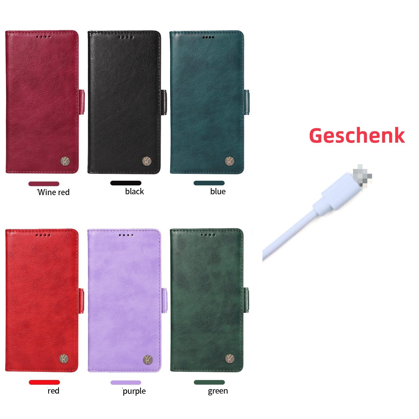 Innocase Handyhülle Leder Handy Hülle Tasche für VIVO Modelle Klapp Case Cover Schnalle
