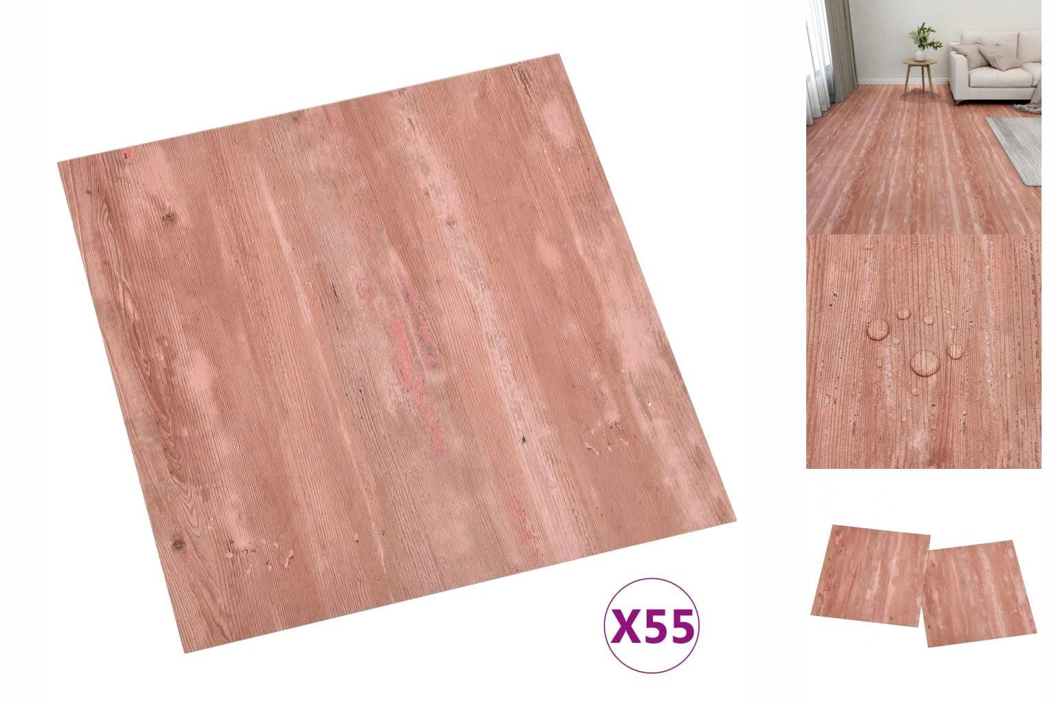 vidaXL Laminat PVC Laminatböden Selbstklebend Dielen Bodenbelag Boden Плитка 55 Stk