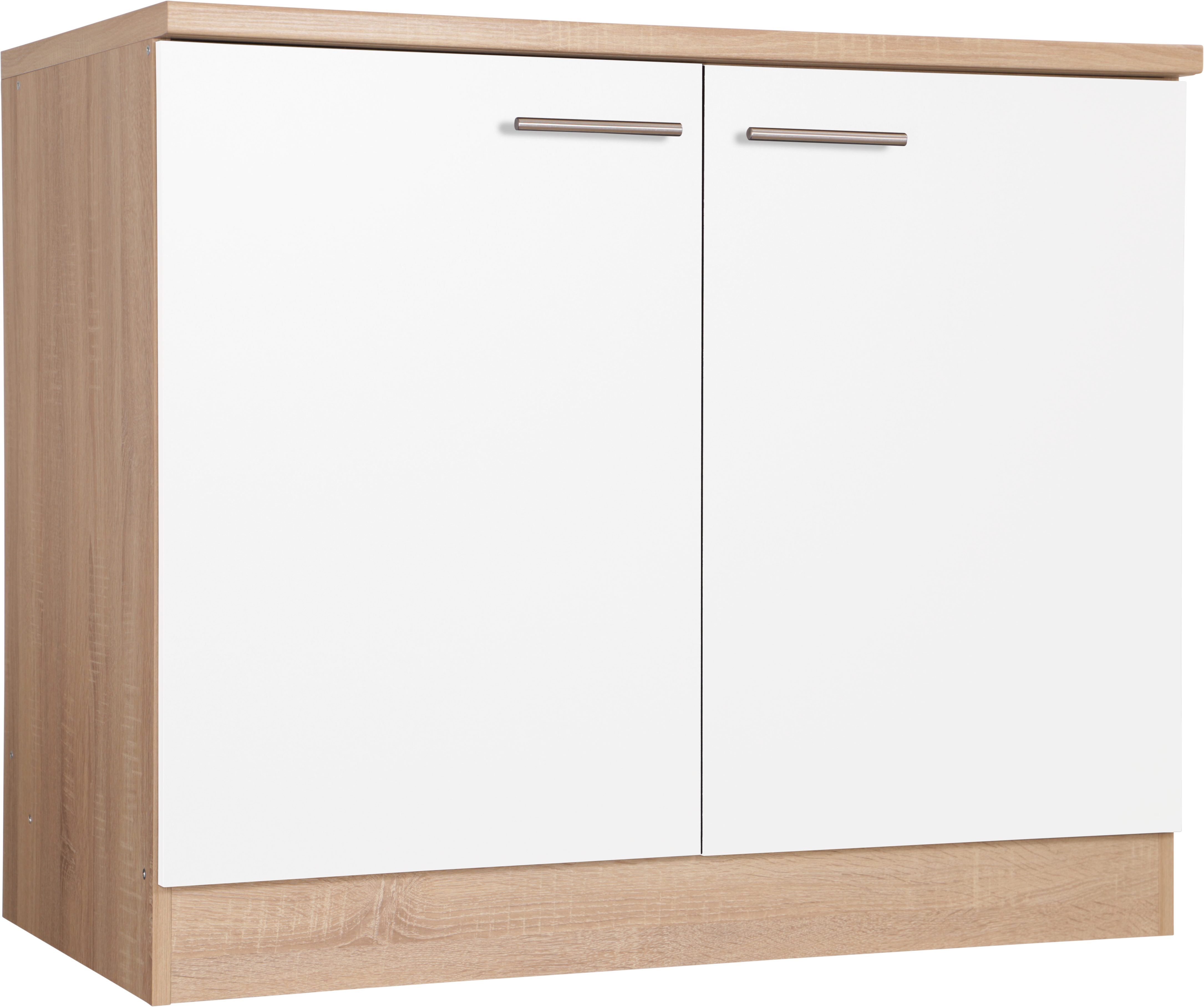 RESPEKTA Spülenschrank Merle Breite 100 cm, Soft-Close, Griffe aus Metall, 85 cm Arbeitshöhe