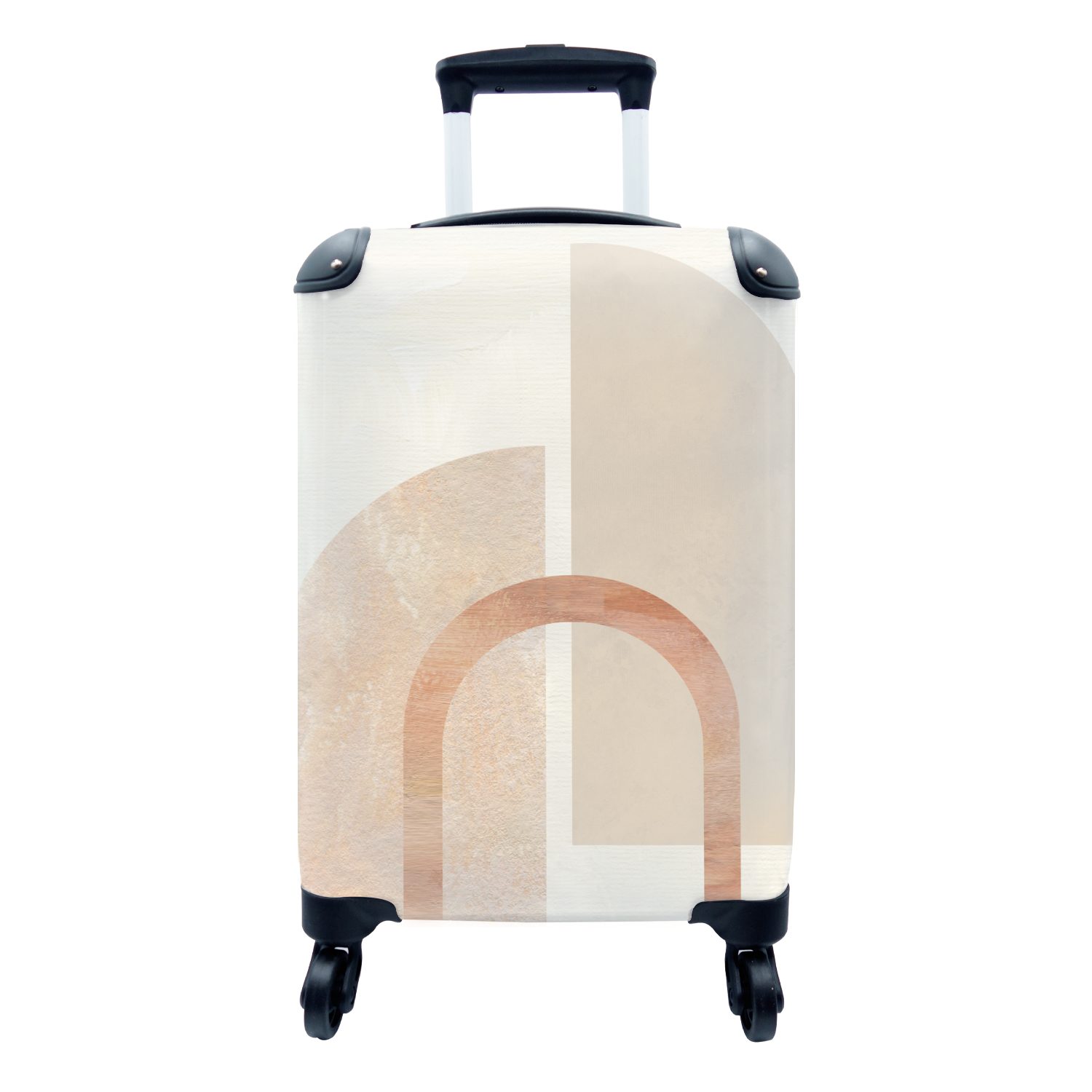 MuchoWow Handgepäckkoffer Marmor - Design - Rosa, 4 Rollen, Reisetasche mit rollen, Handgepäck für Ferien, Trolley, Reisekoffer