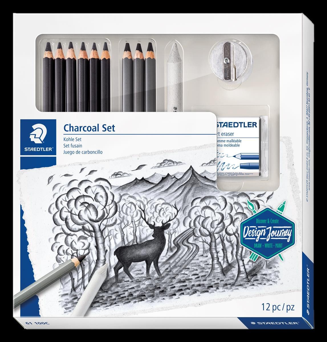 STAEDTLER Kugelschreiber 100C STAEDTLER Zeichenset/Kohleset Charcoal Design Journey