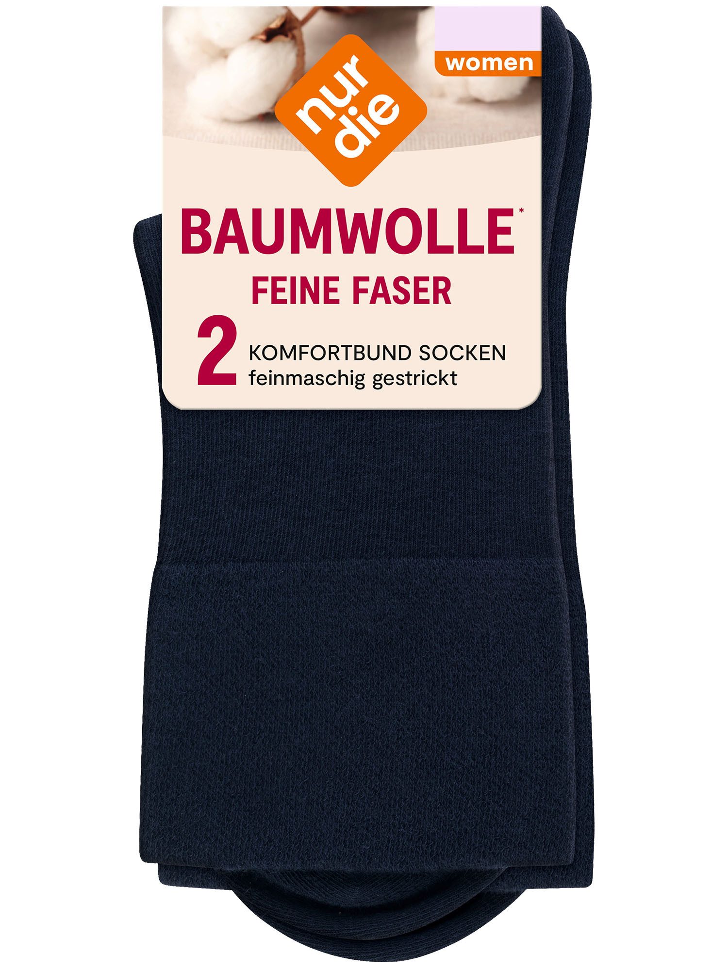 Nur Die Basicsocken Feine Baumwolle Komfort (2-Paar) Socken, Baumwollsocken, Alltagsocken