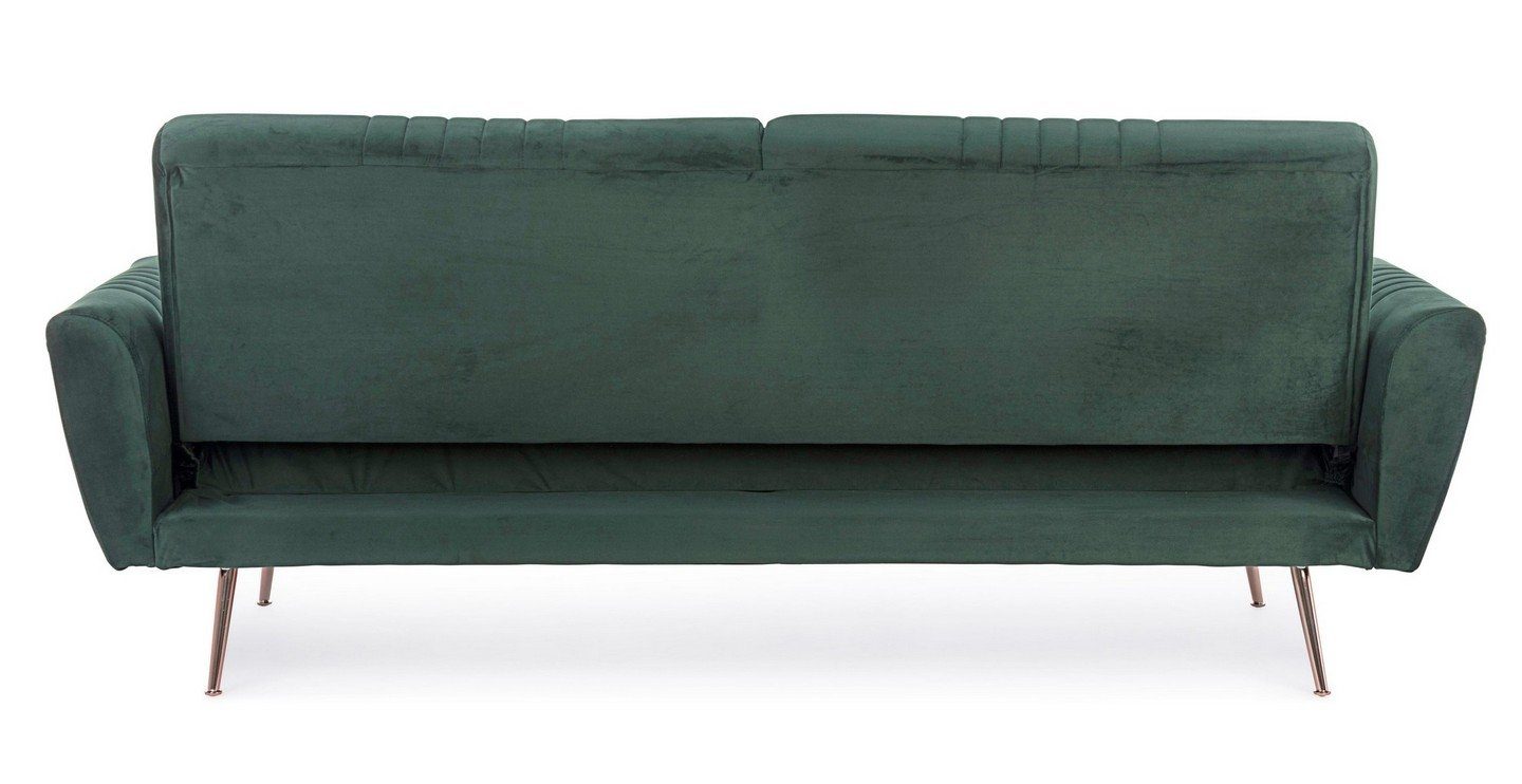 Sofa Johnny Sofa Dunkelgrün Couch Samt Natur24 Bettsofa 210x45x85cm Polster