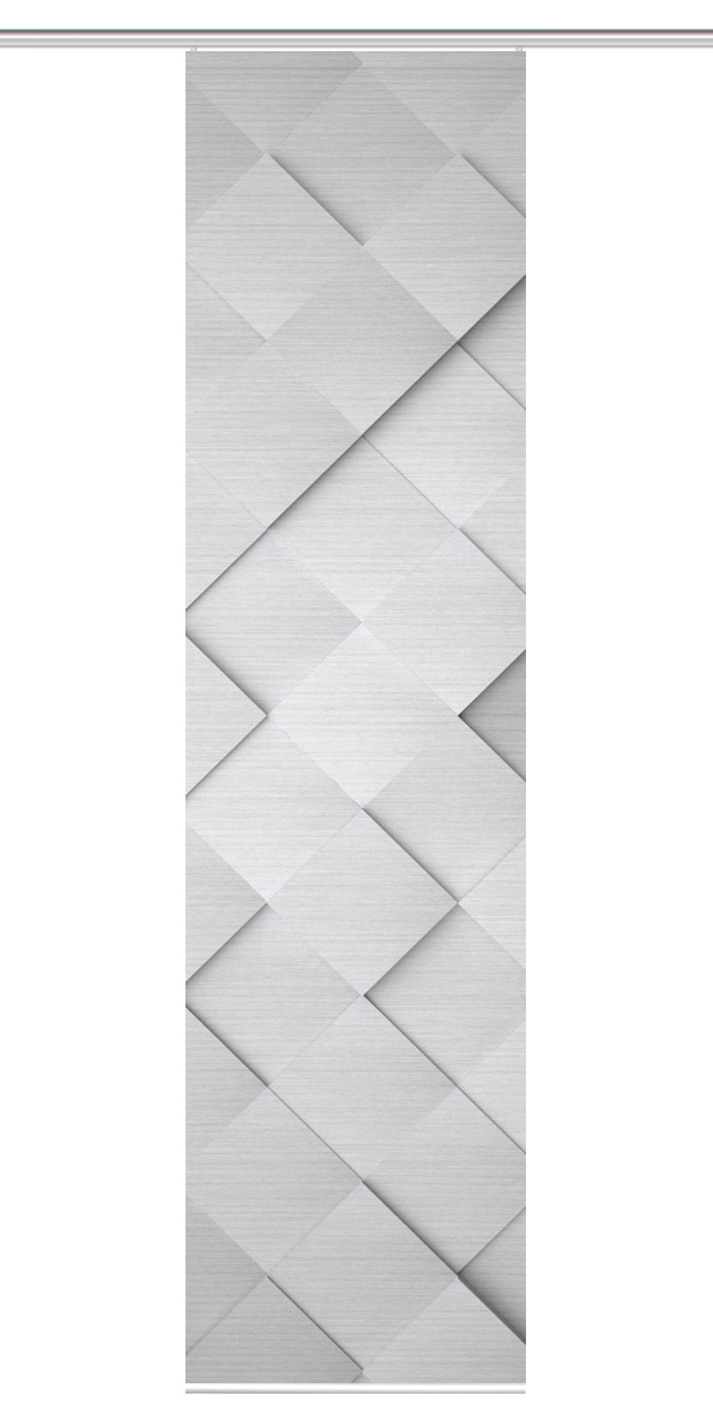 HOME WOHNIDEEN Schiebegardine HIG SYLVIA Schiebegardine recyceltes Polyester, 245x60 cm, 3D-Optik (1 St), Paneelwagen, halbtransparent, Polyester (recycelt) Polyester