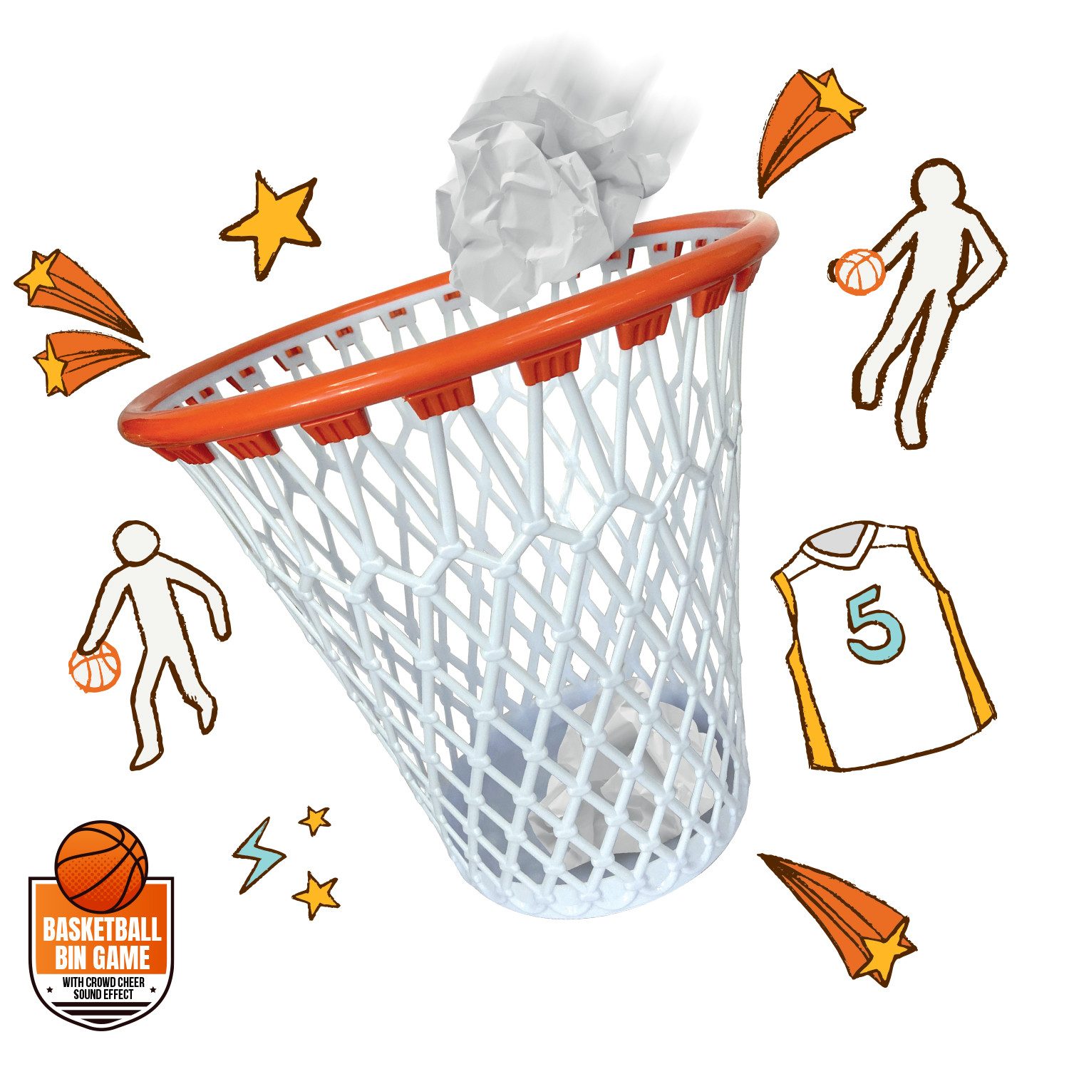 Mad Monkey Papierkorb Mad Monkey - Mülleimer in Form eines Basketballkorb