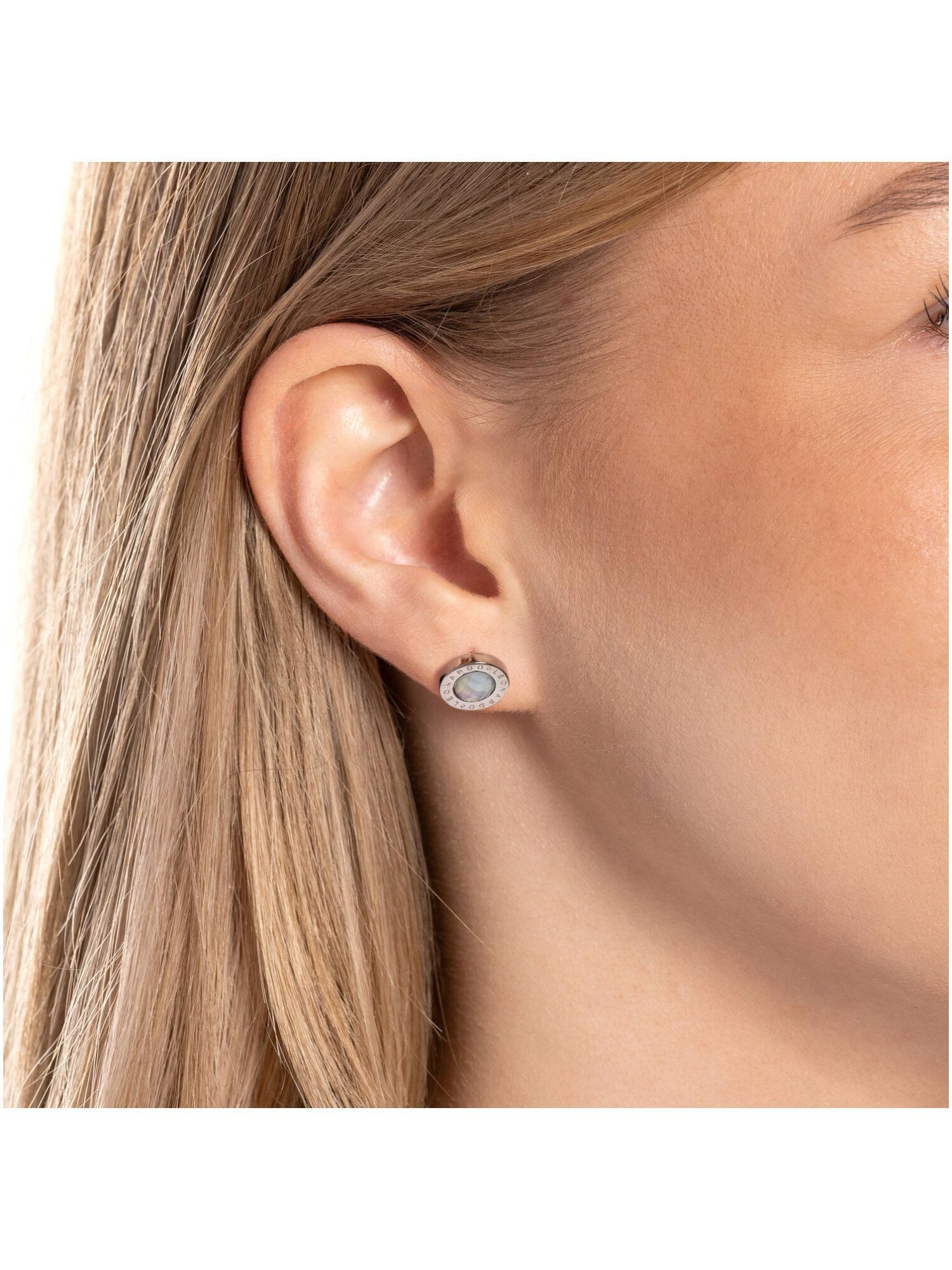 LEONARDO Paar Ohrstecker 26144, Leonardo 026144 Damen Ohrstecker Matrix Edelstahl Silber Hellblau