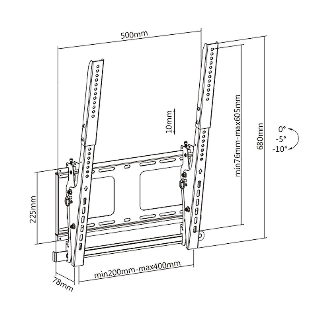 Zoll, -5° ]; [ Diebstahlschutz) Maclean integr. -10° 55,00 / (bis / einstellbare 0° MC-856 TV-Wandhalterung, Neigung