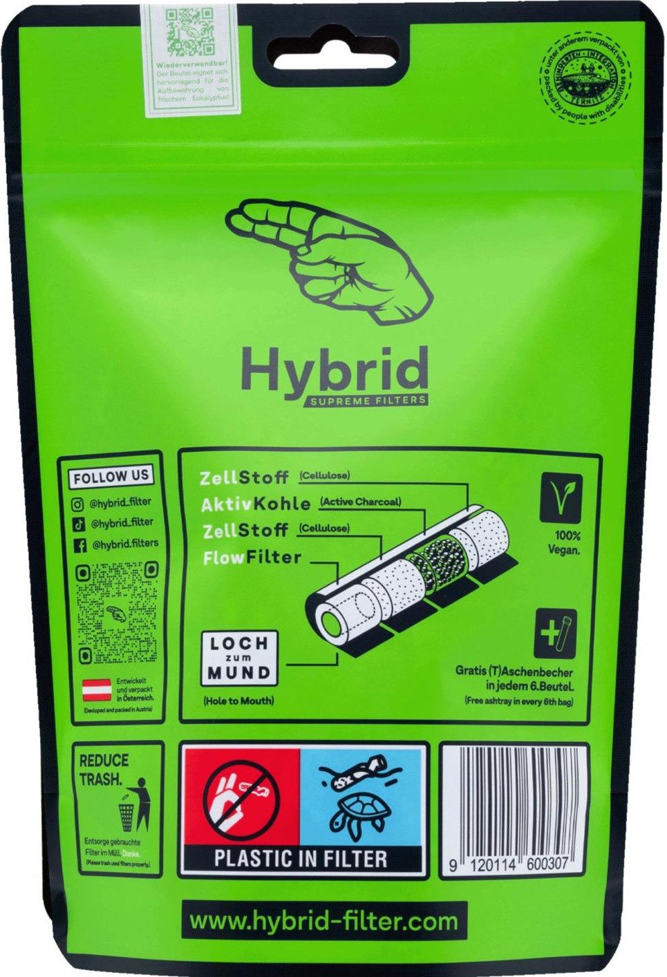 Hybrid Supreme Filters Aktivkohlefilter Hybrid Slimfilter 250er Stück weiß inkl. Zündhölzer, Zubehör für 6,4mm Durchmesser, 30mm lang, halb Zellstoff halb Aktivkohle