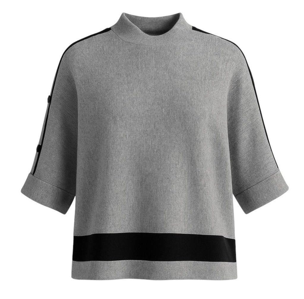 Mississhop Stehkragenpullover Damen Feinstrickpullover mit Knopfleiste M.41 günstig online kaufen