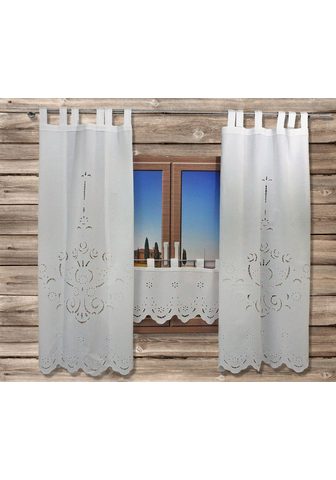 HOSSNER - ART OF HOME DECO dekoratyvinė užuolaida Ortler Schlaufen (1 St) halbtransparent HxB: 35x120