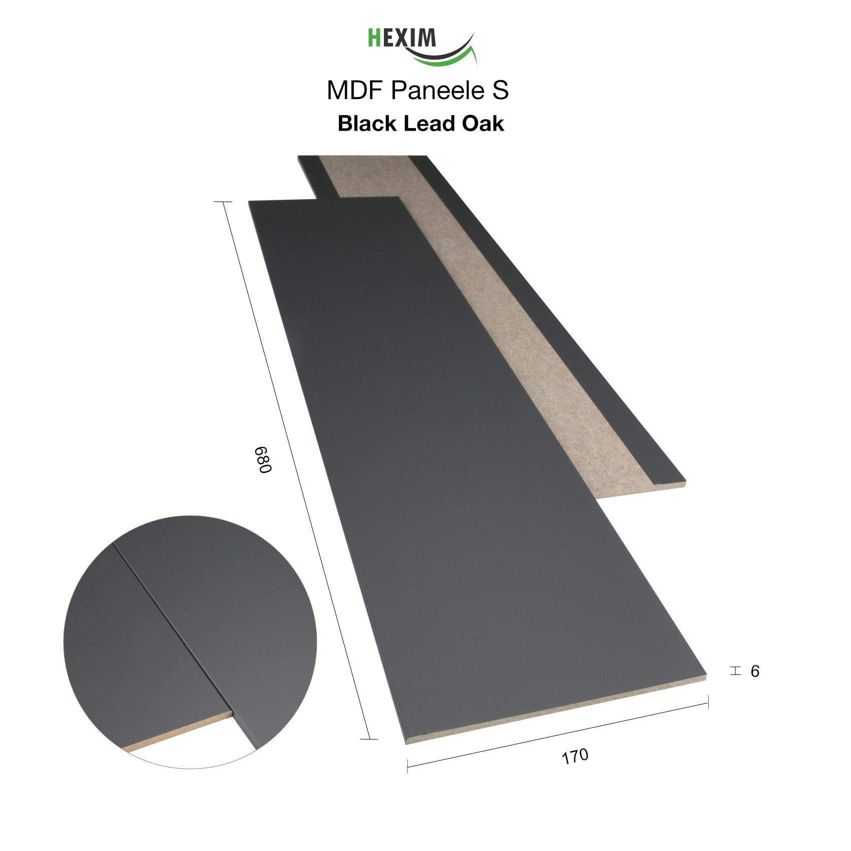 Hexim Wanddekoobjekt Black Lead (Paneele aus günstig online kaufen