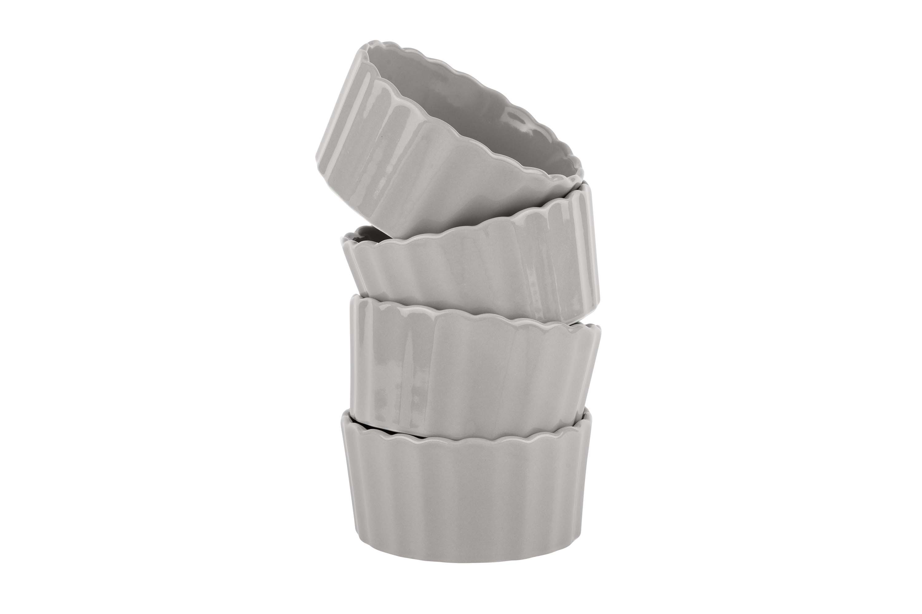 Sallys Auflaufform - Stoneware Ofenform rund 4er Set 10 cm - aus natürlichen Materialien