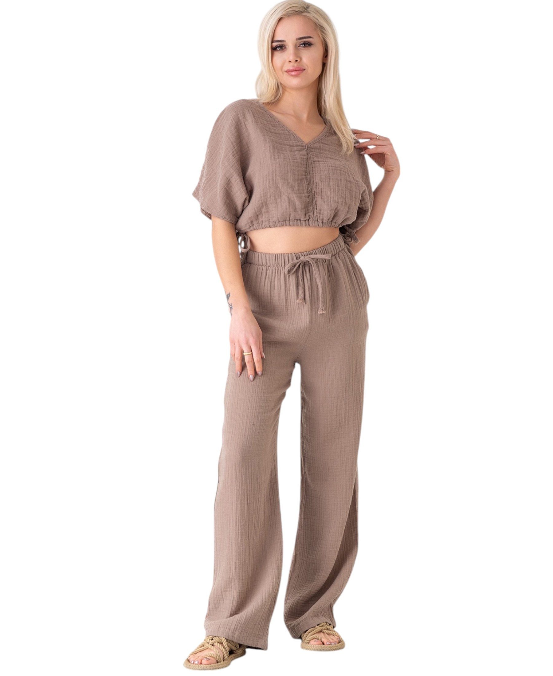 WENOR Palazzohose Musselin Damen Sommerhose 100 % günstig online kaufen
